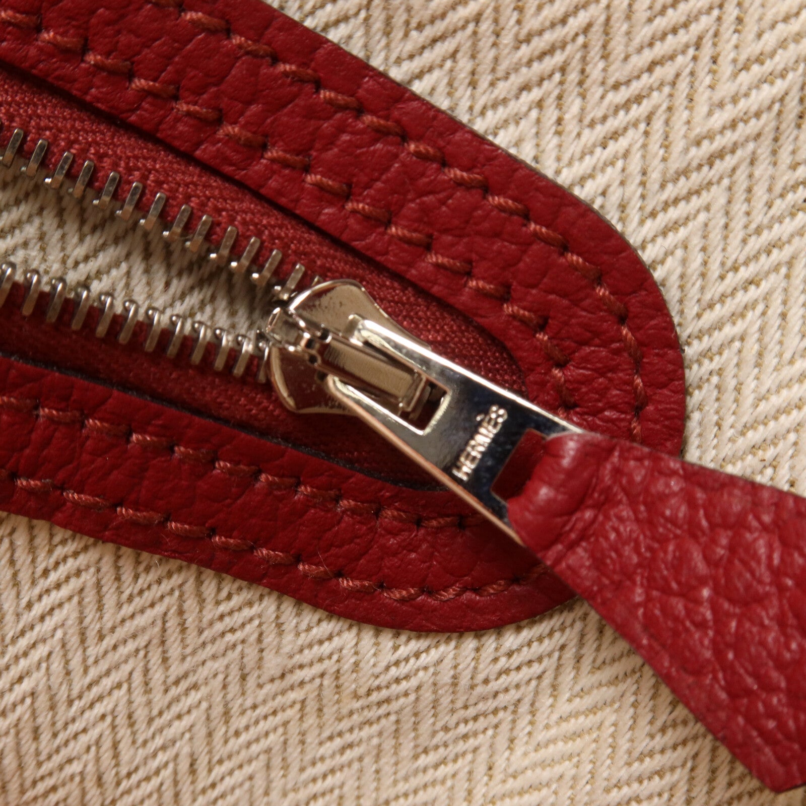 HERMES Negonda皮革Garden Party PM手挽袋Rouge Garance