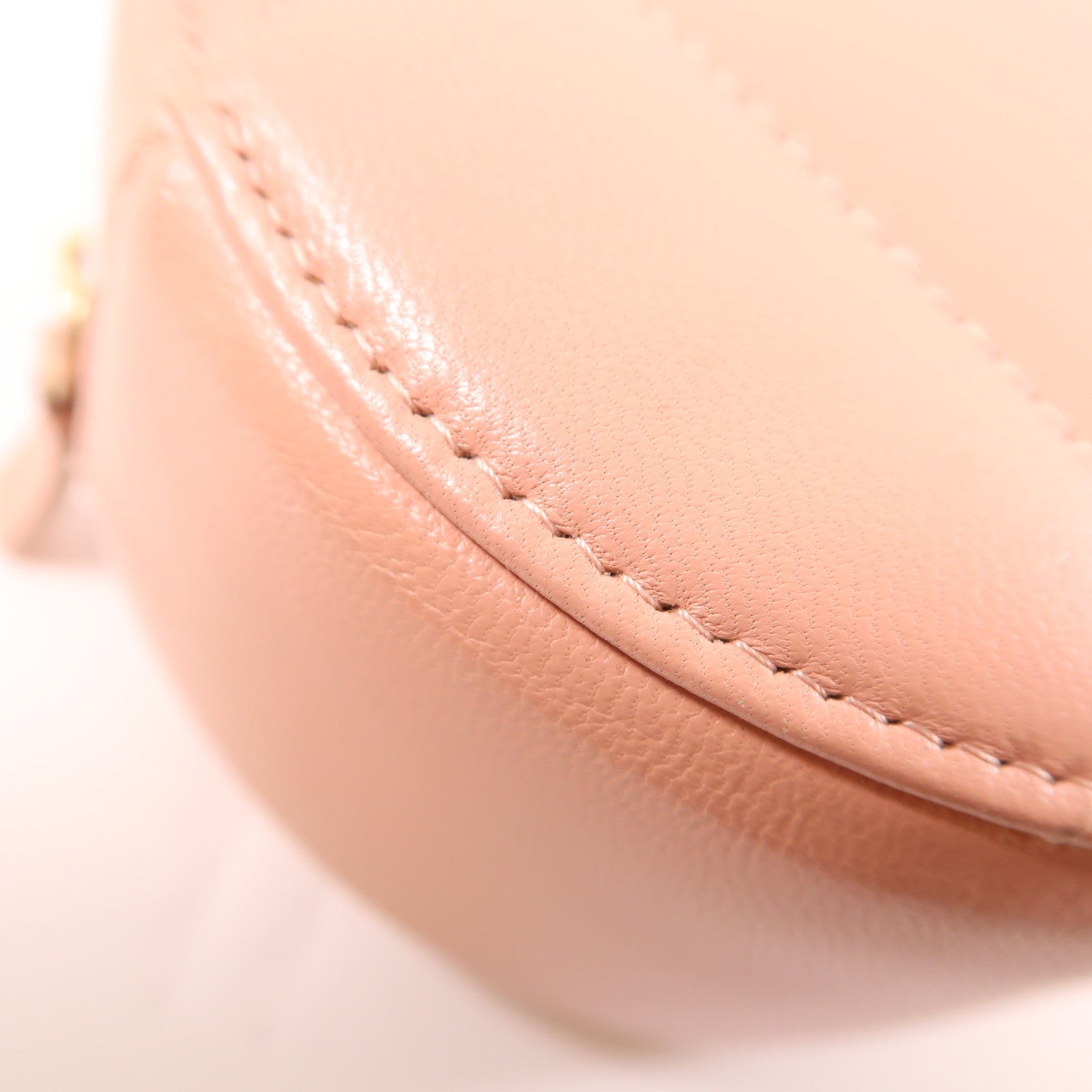 CHANEL CC Round Clutch 19 2 Way Shoulder Bag Handbag Lambskin Leather Pink