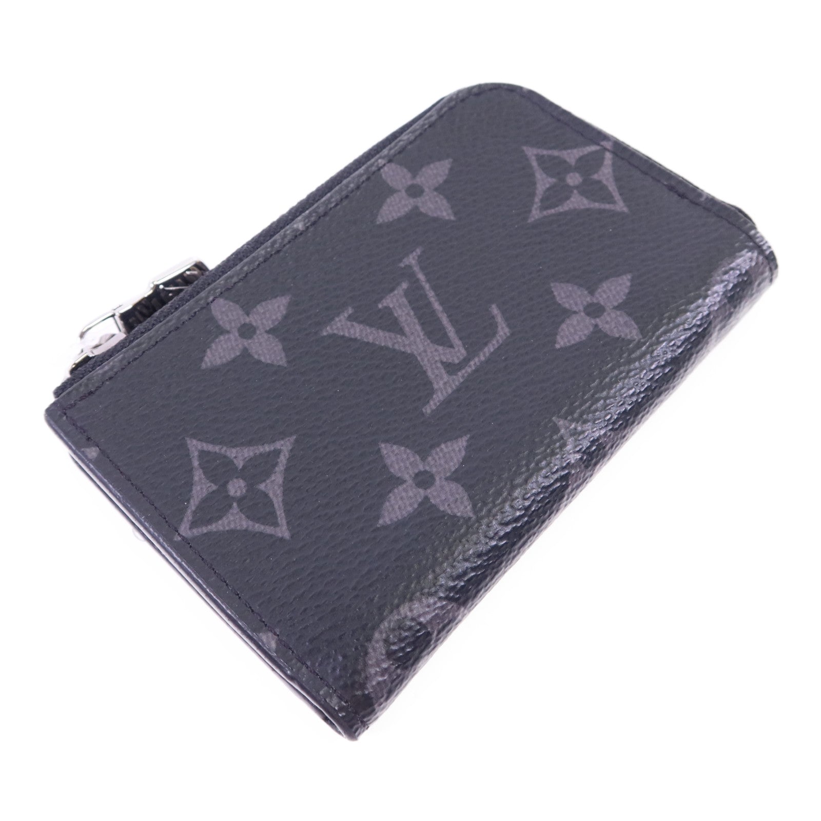 LOUIS VUITTON Monogram Eclipse Porte Monnaie Jour銀扣零錢包