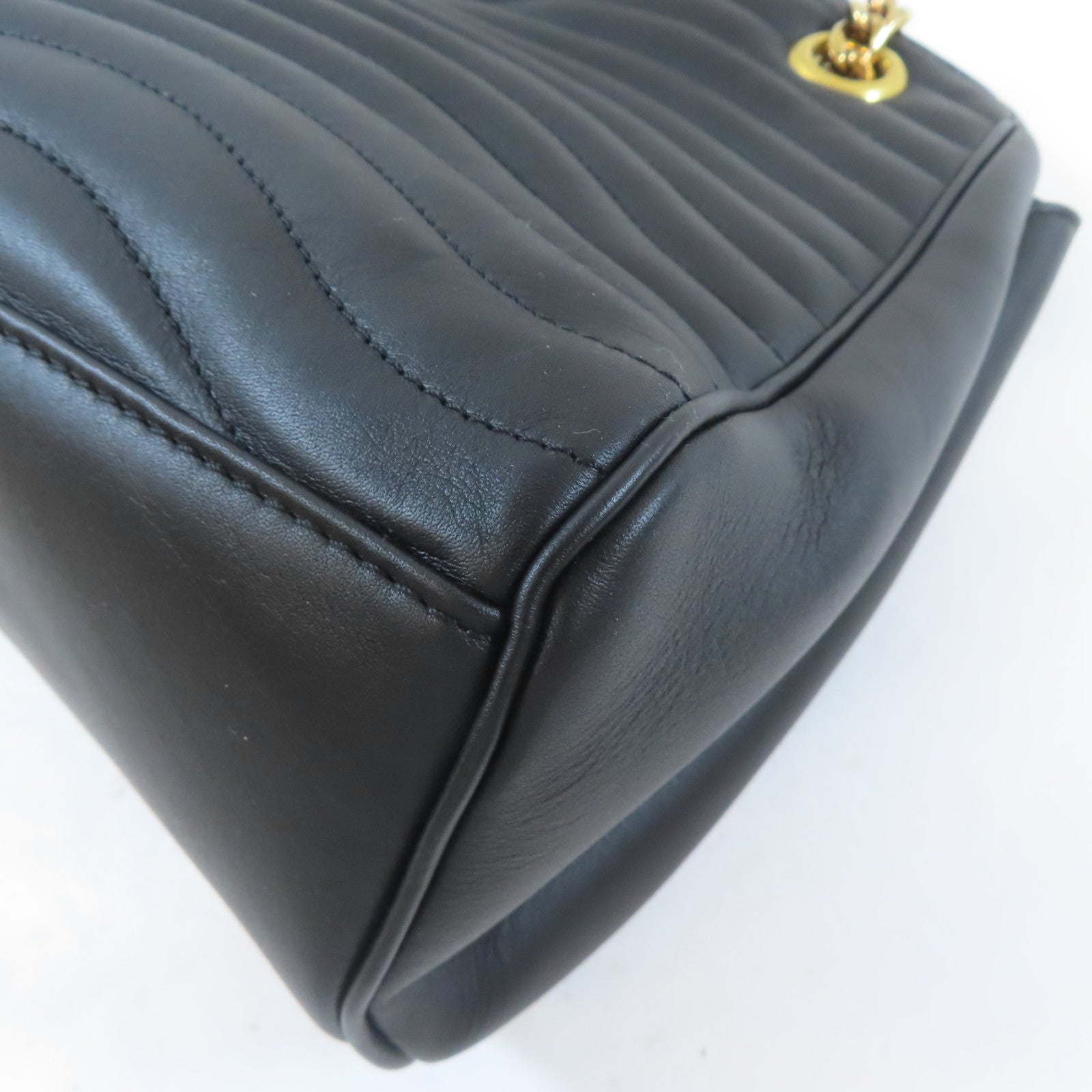 LOUIS VUITTON 牛皮皮革New Wave Tote金扣鏈帶肩背袋黑色