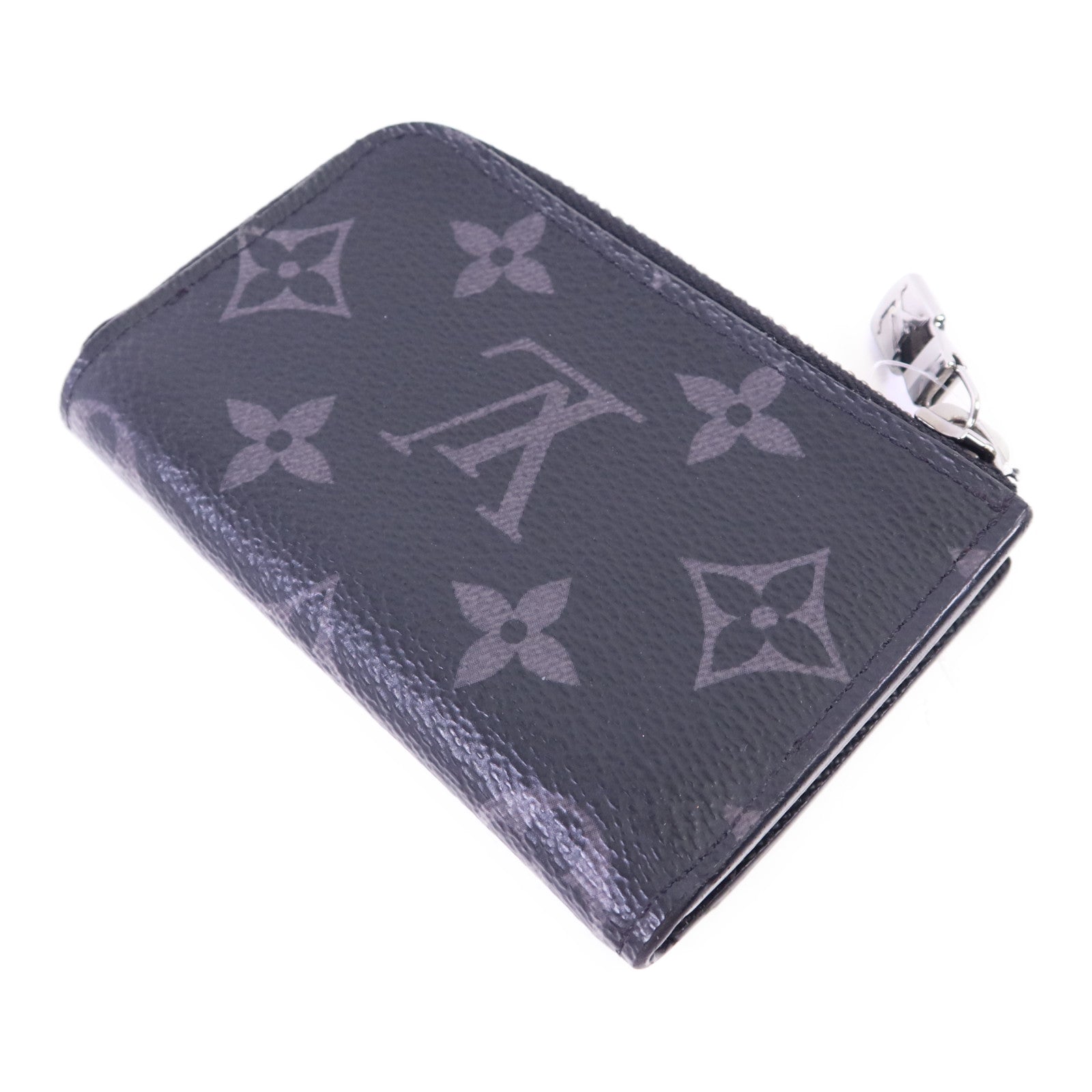 LOUIS VUITTON Monogram Eclipse Porte Monnaie Jour銀扣零錢包