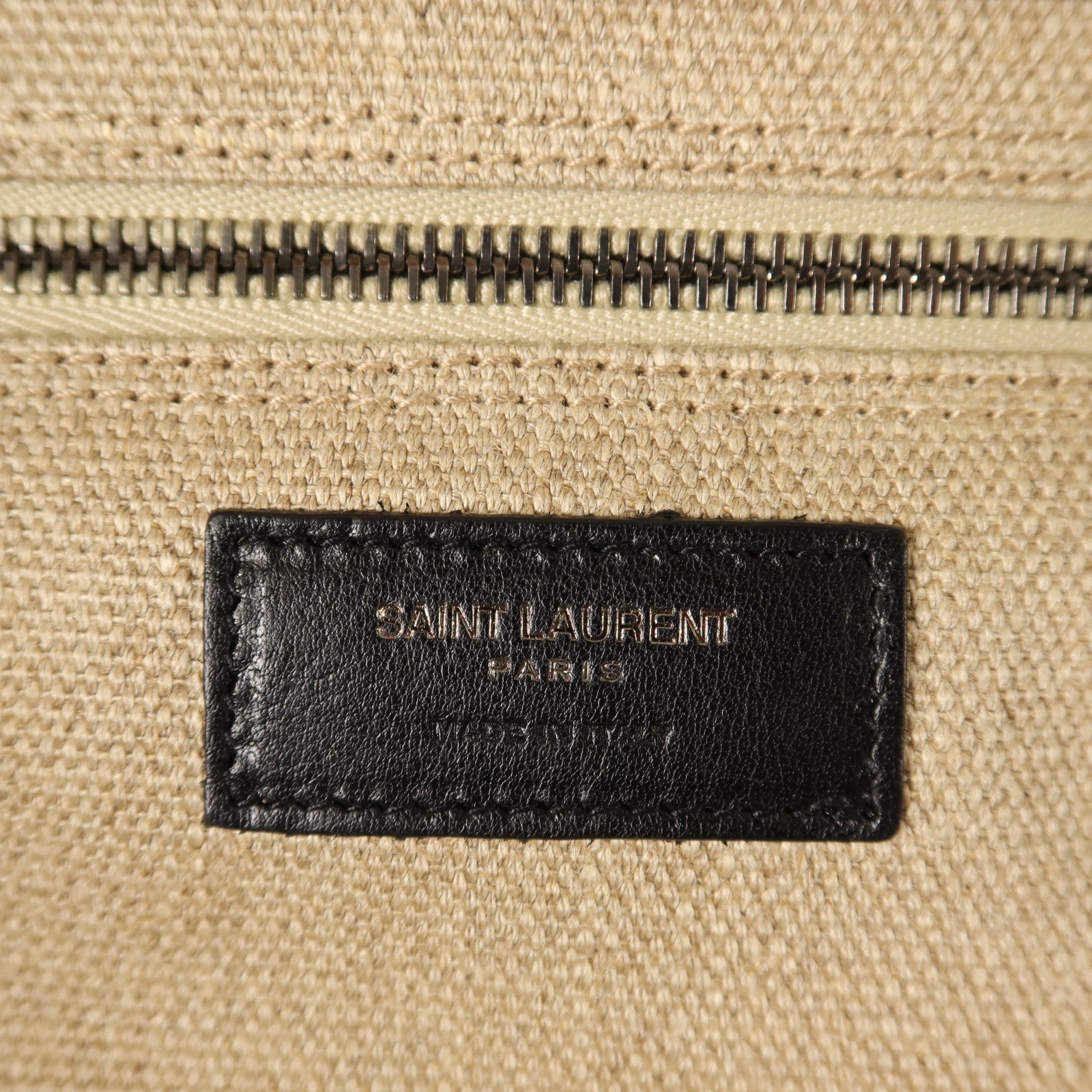 SAINT LAURENT 帆布Rive Gauche Large銀扣手挽袋