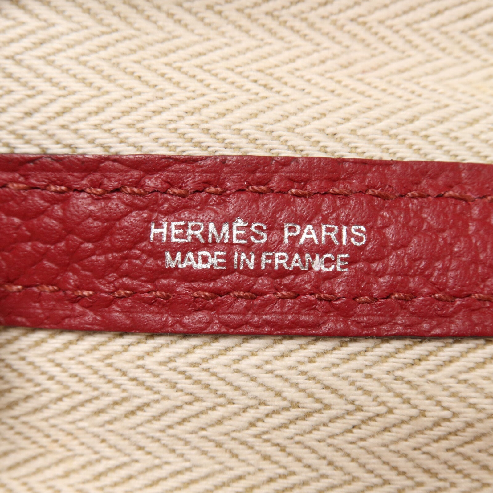 HERMES Negonda皮革Garden Party PM手挽袋Rouge Garance