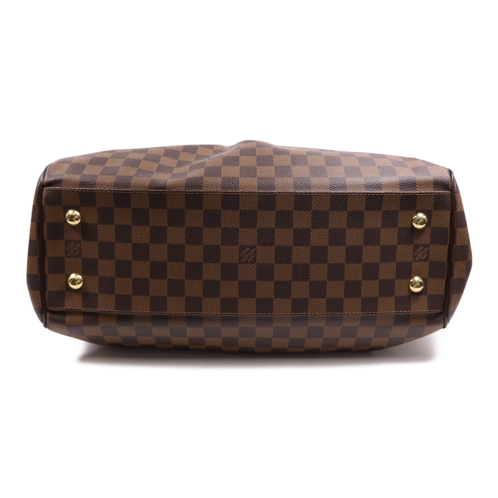 LOUIS VUITTON Damier Trevi GM金扣手挽肩背兩用袋棕色