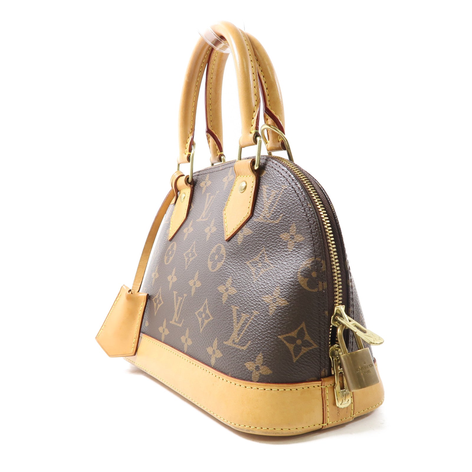 LOUIS VUITTON Monogram Alma BB金扣手挽肩背兩用袋棕色