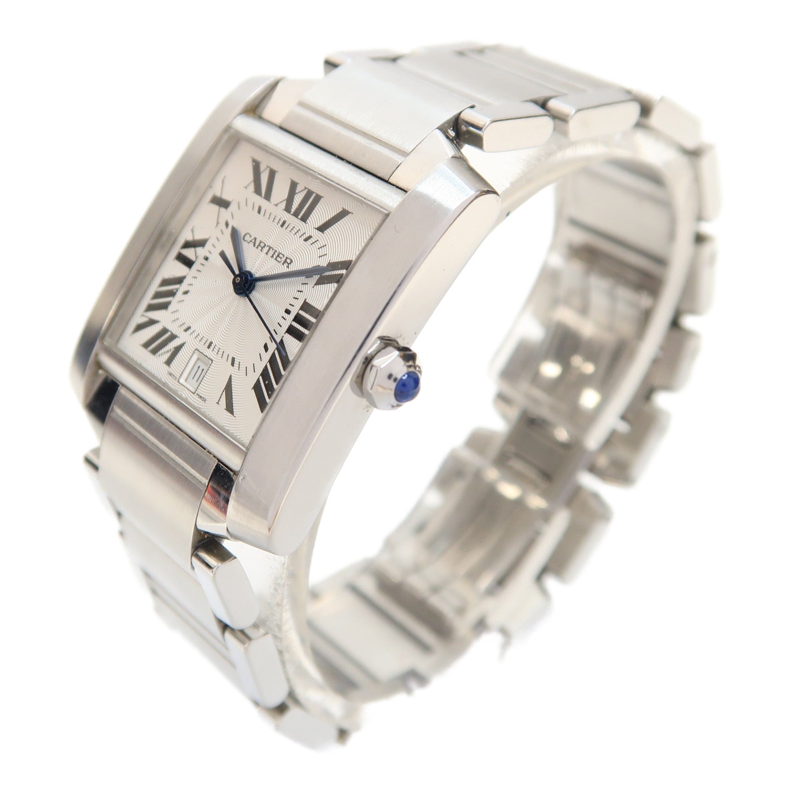 CARTIER Tank Francaise不鏽鋼手錶自動機芯銀色