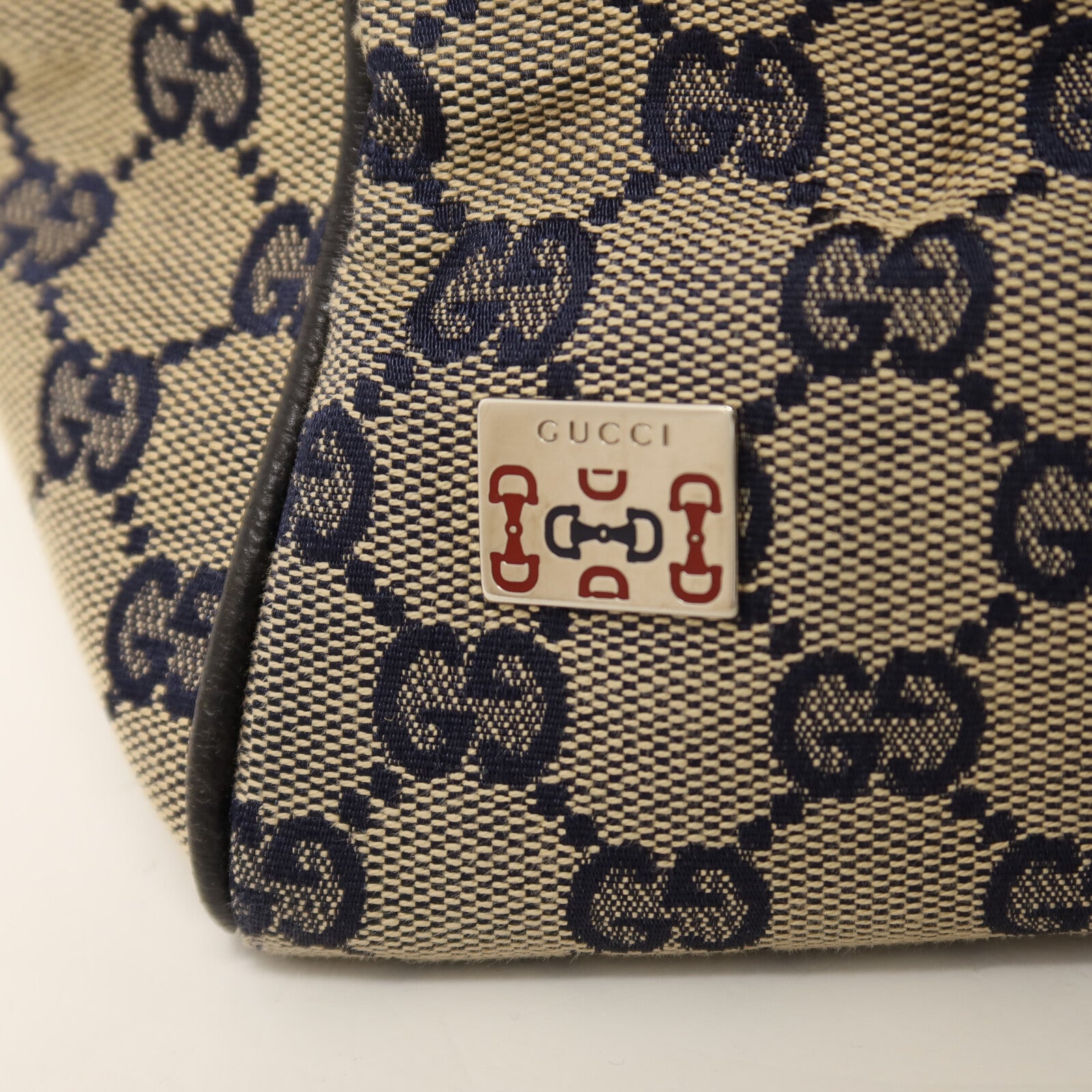 GUCCI 帆布Tote Bag Medium銀扣手挽袋