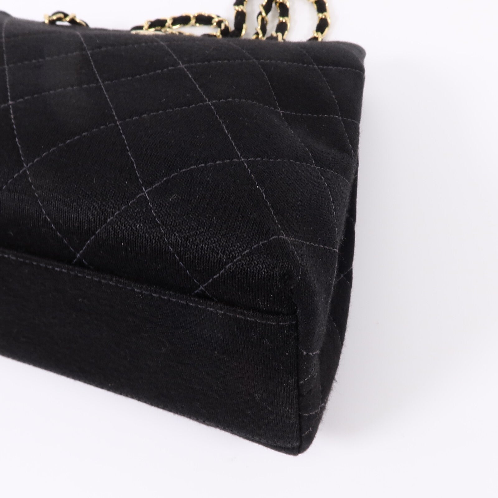 CHANEL 棉布Vintage Shoulder Bag鏈帶手挽肩背兩用袋