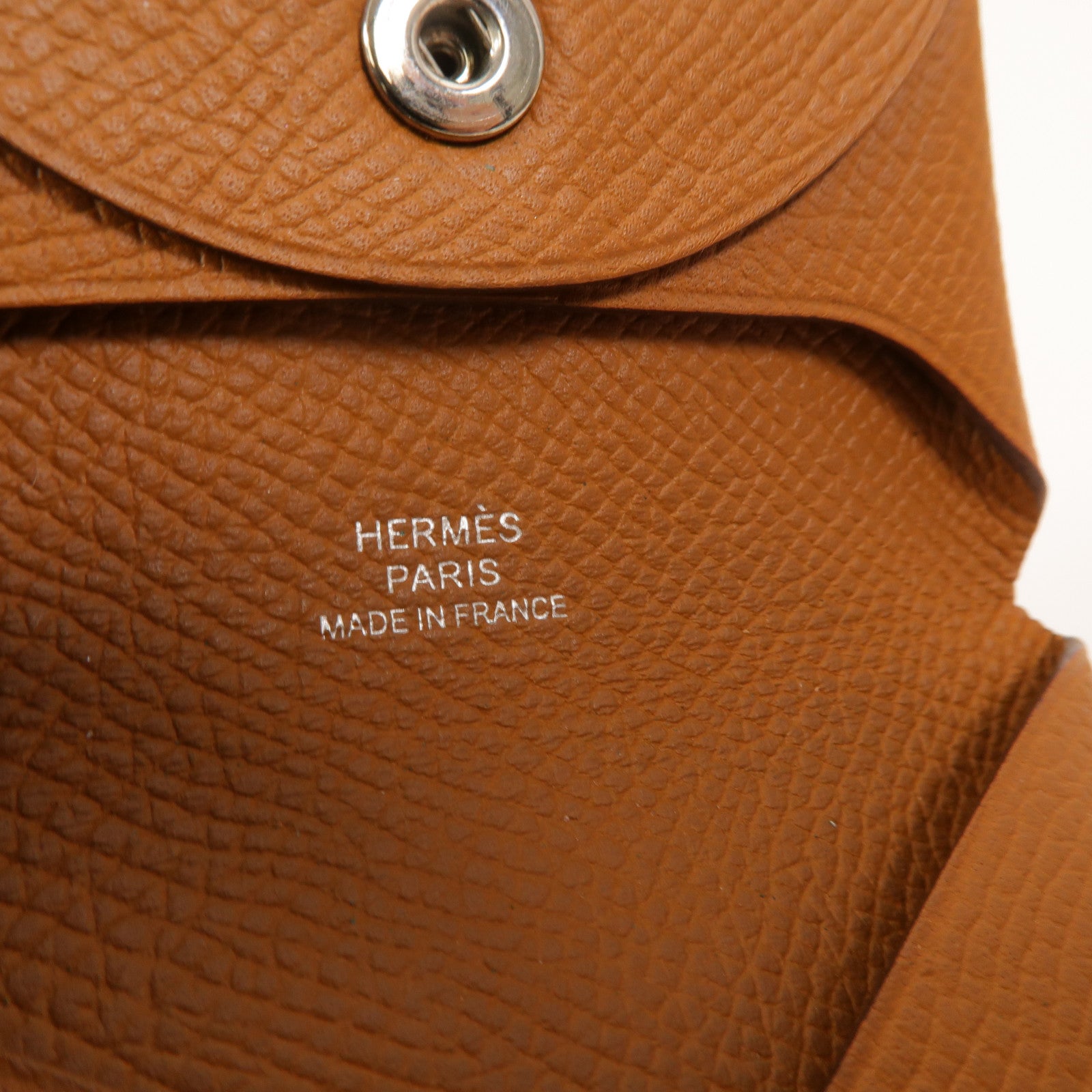 HERMES Epsom皮革Bastia零錢包Gold