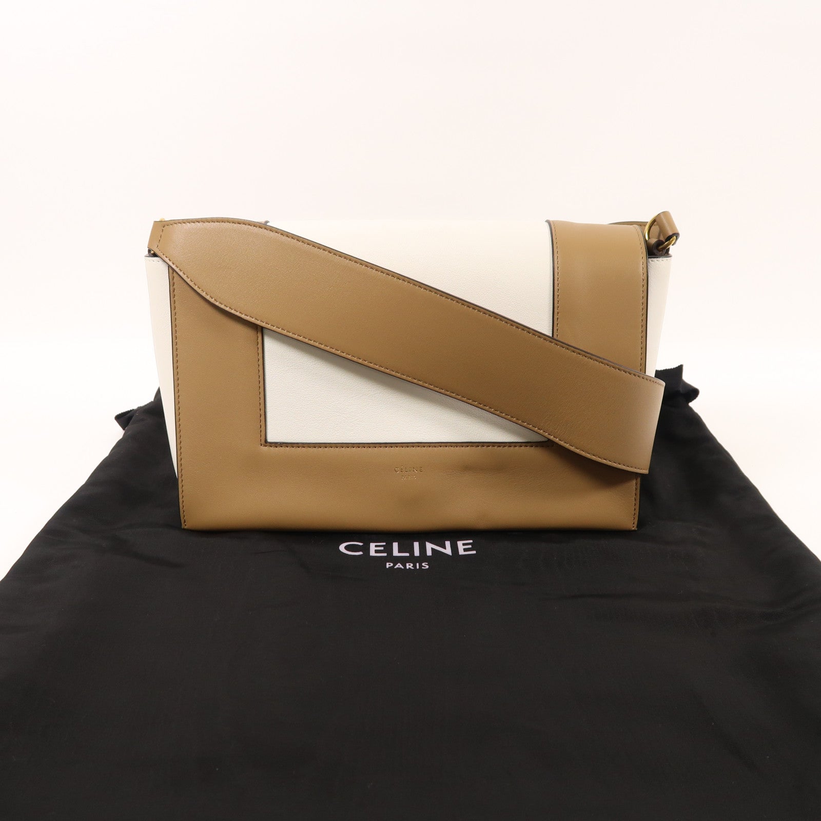 CELINE 牛皮皮革Frame金扣肩背袋