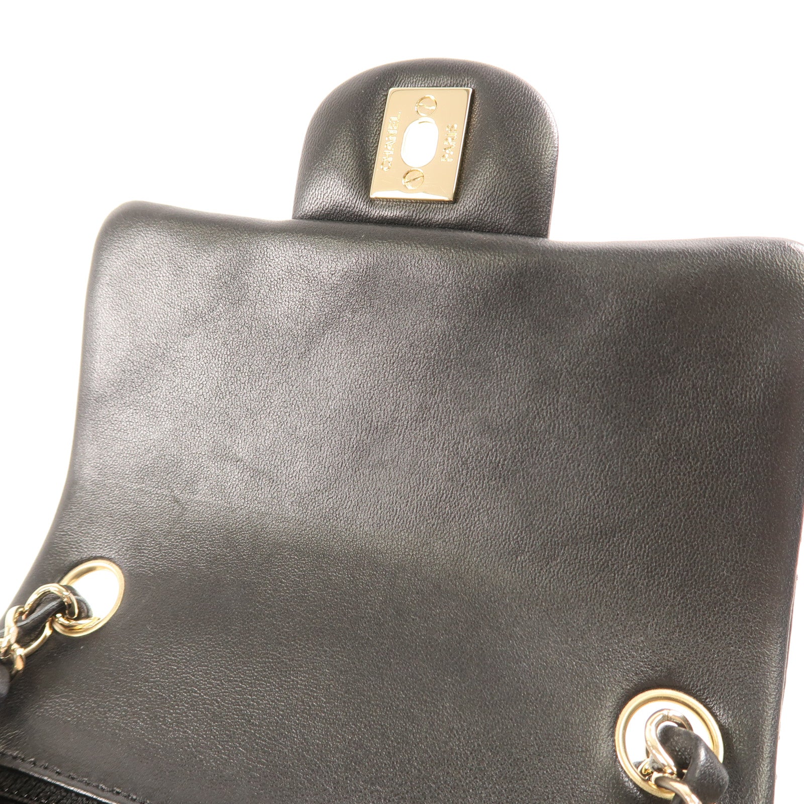 CHANEL 羊皮皮革Mini Classic 17銀扣鏈帶肩背袋