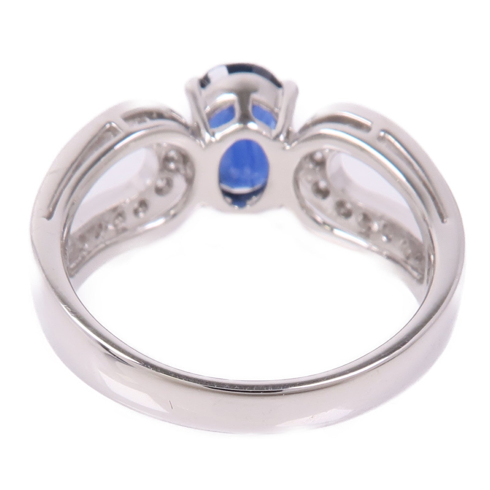 JEWELRY PT900鉑金Sapphire/Diamond Ring藍寶石/鑽石戒指US#6.75