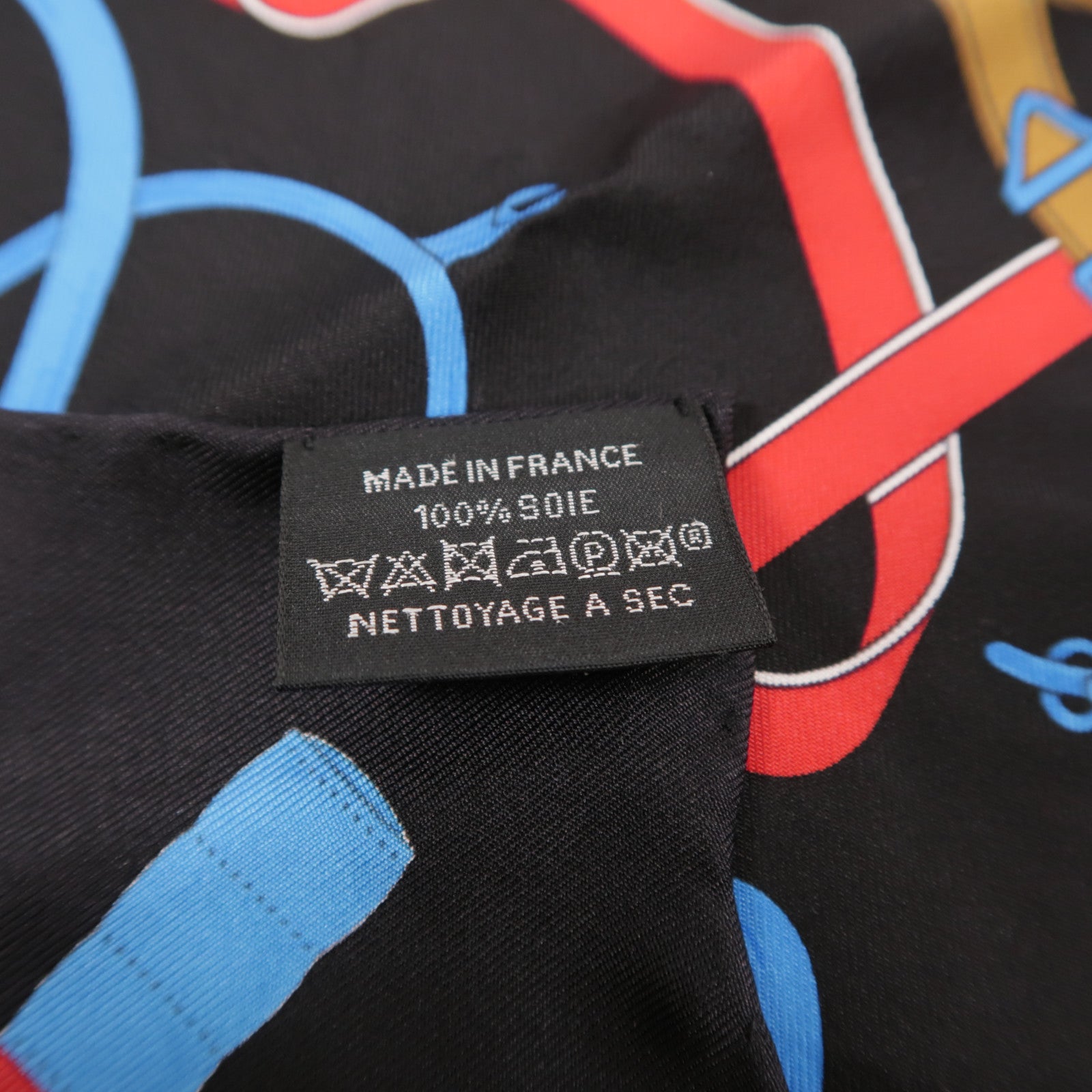 HERMES Scarf 40x40 Silk Black