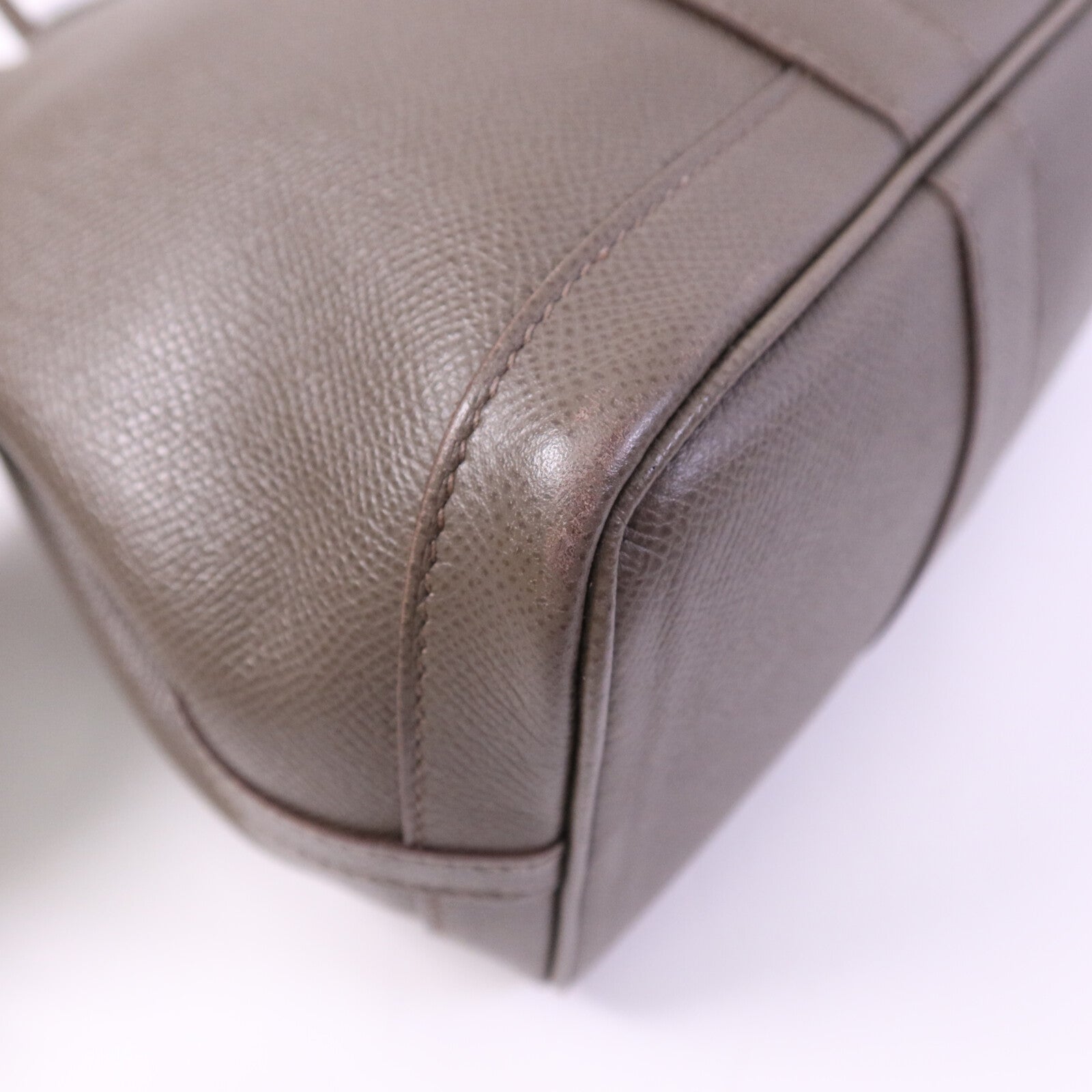 HERMES Epsom皮革Garden Party TPM銀扣手挽Etoupe袋
