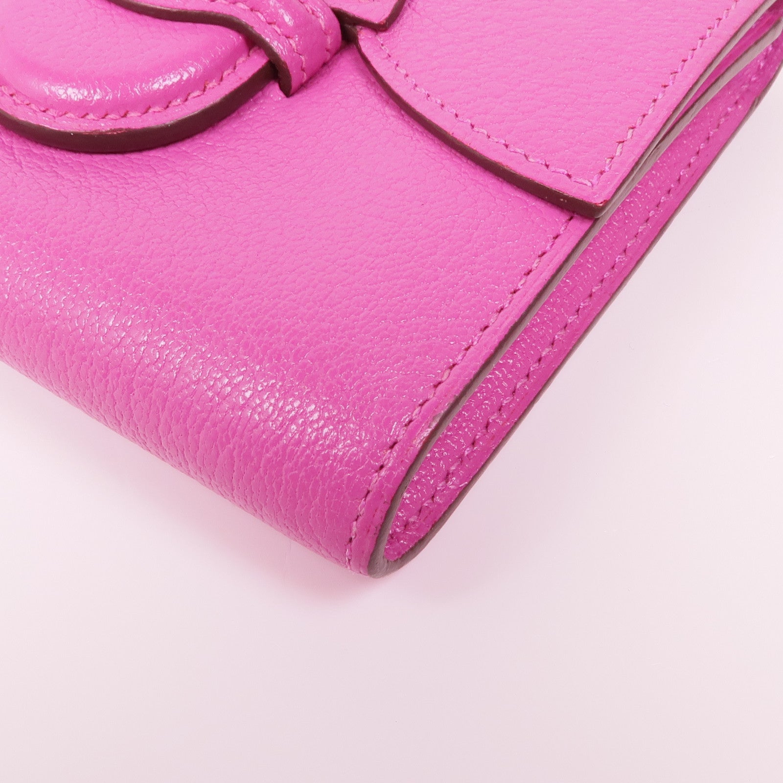 HERMES Chevre皮革Nevelle Petite Marco銀扣錢包