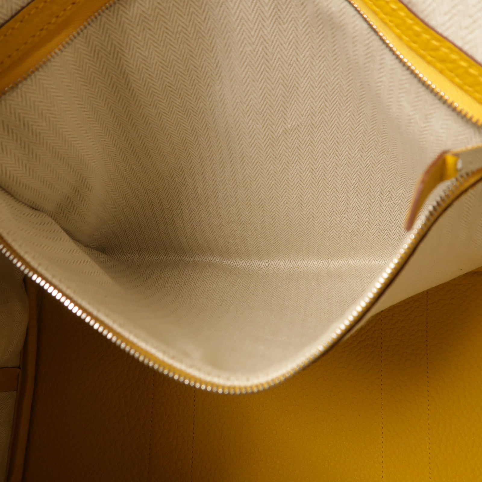 HERMES Negonda皮革Garden Party PM銀扣手挽袋Jaune Ambre