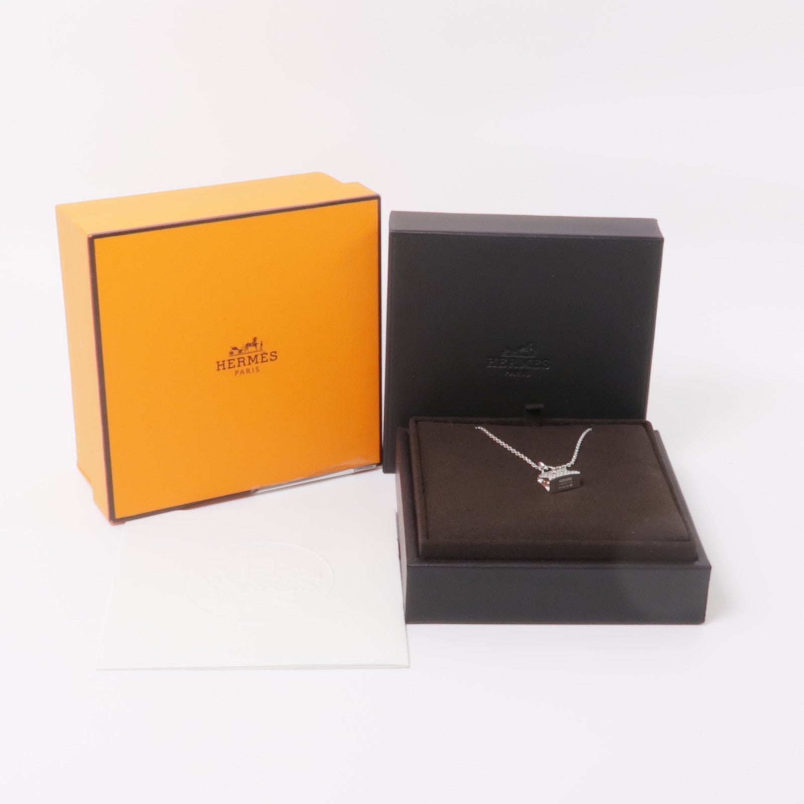 HERMES 【激減優惠】18K白金Amulettes Kelly Diamond Pendant鑽石項鍊