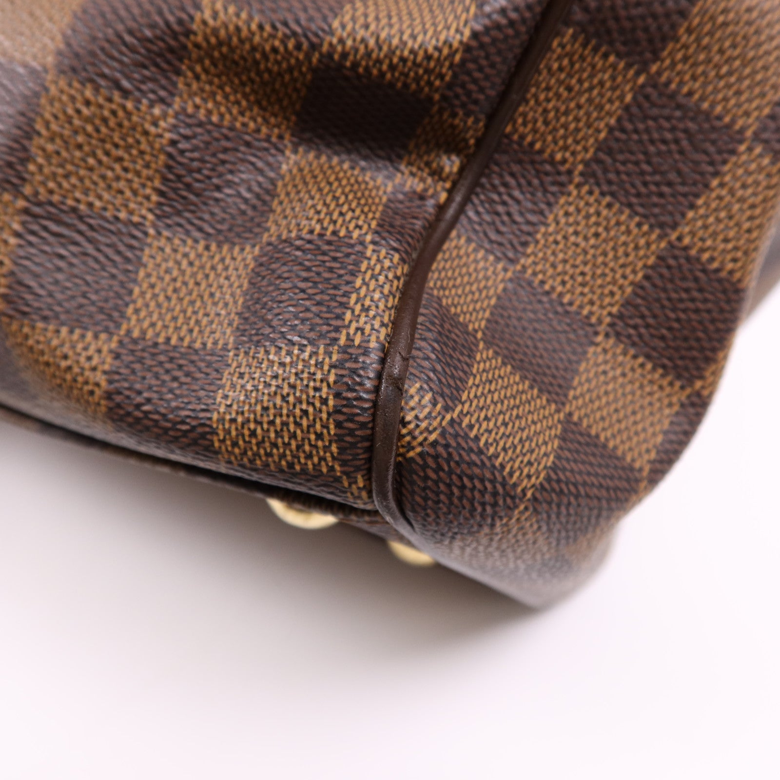 LOUIS VUITTON Damier Trevi GM金扣手挽肩背兩用袋棕色