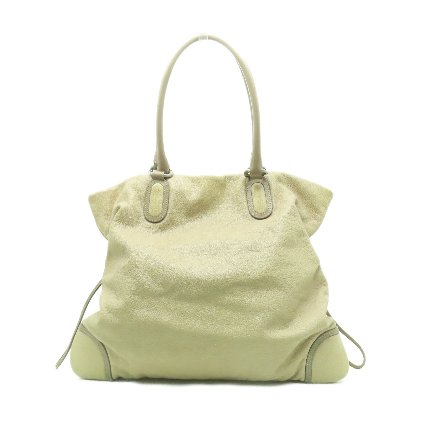CHANEL 【激減優惠】牛皮皮革Tote Bag銀扣手挽袋啡色