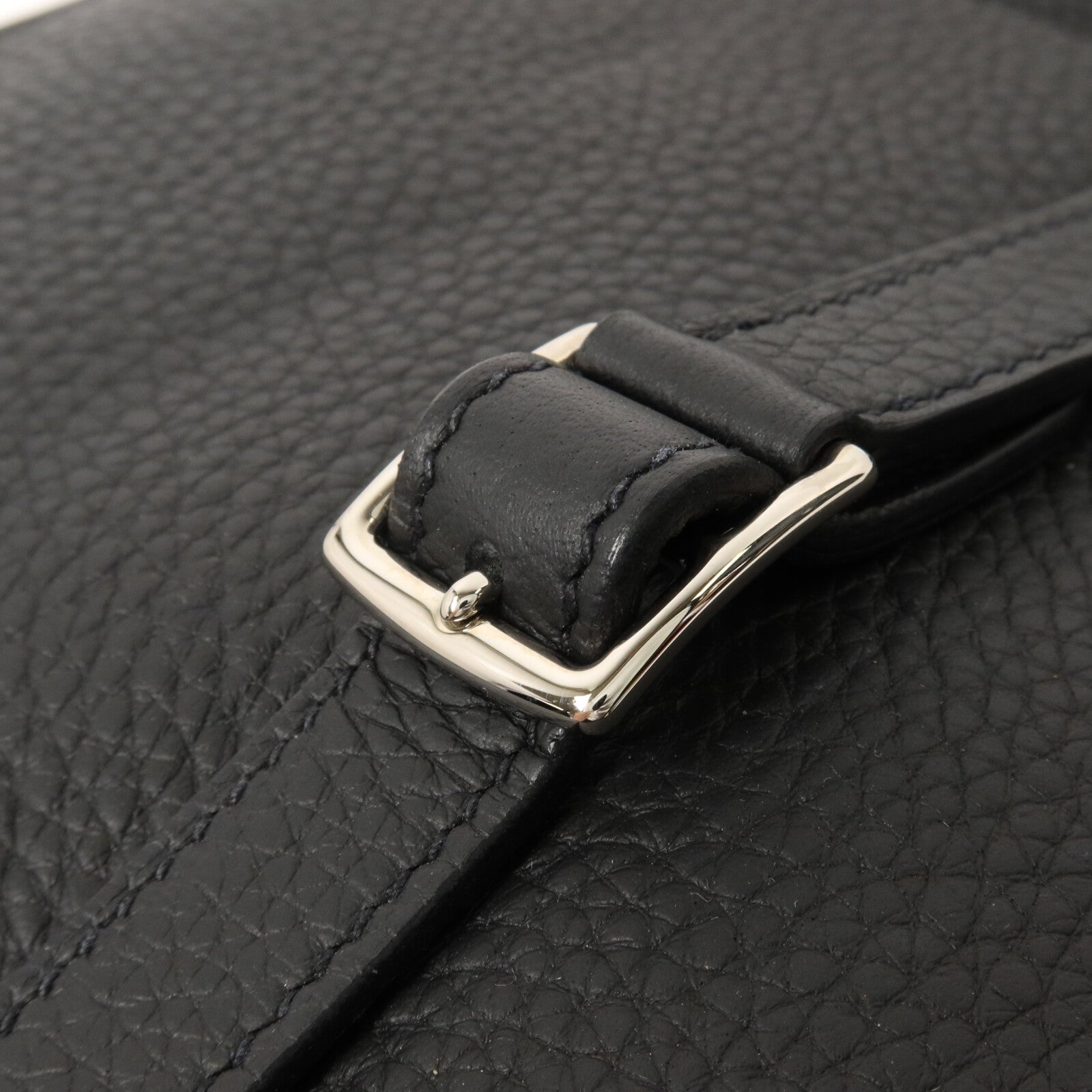 HERMES Clemence皮革Halzan 25手挽肩背兩用袋Noir