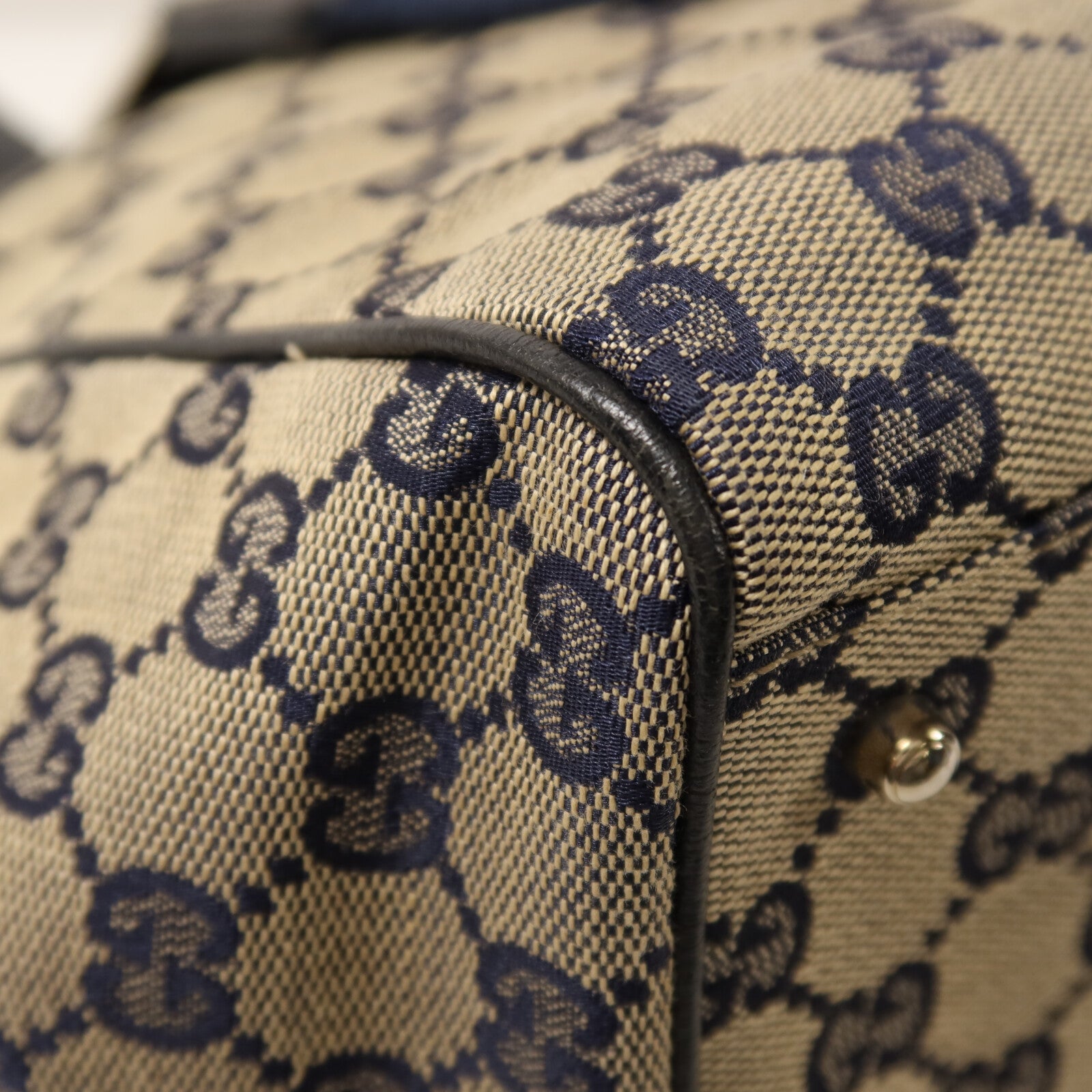 GUCCI 帆布Tote Bag Medium銀扣手挽袋