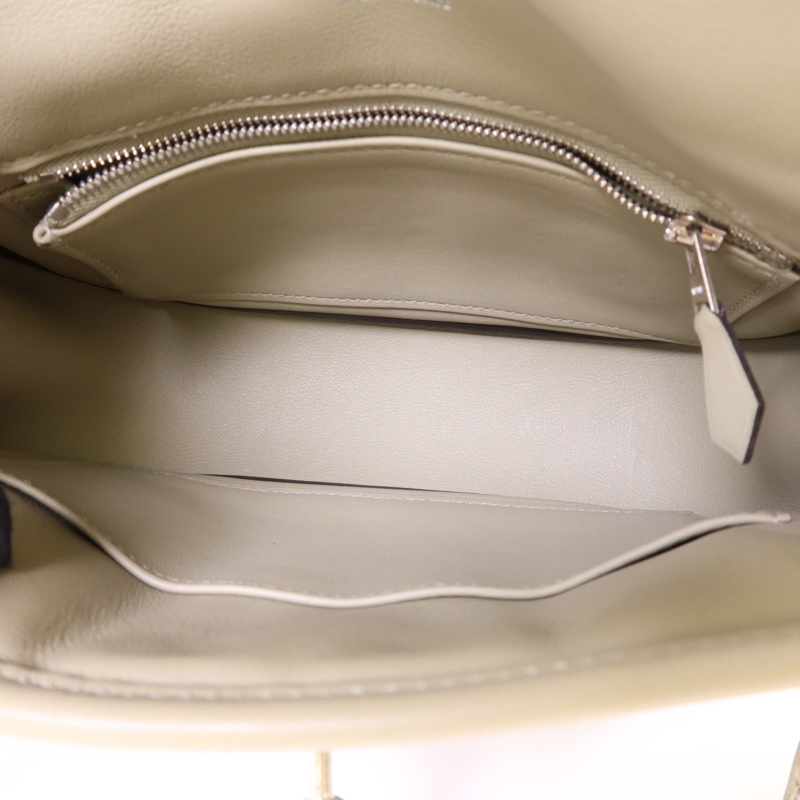HERMES Swift皮革Mini Berline銀扣肩背袋Sauge