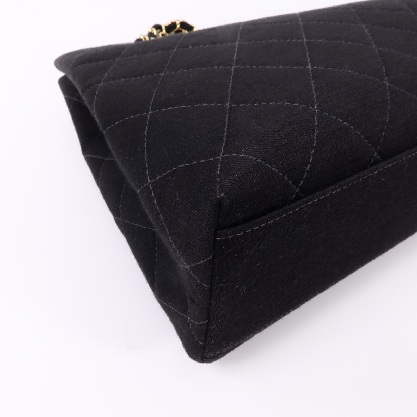 CHANEL 棉布Vintage Shoulder Bag鏈帶手挽肩背兩用袋