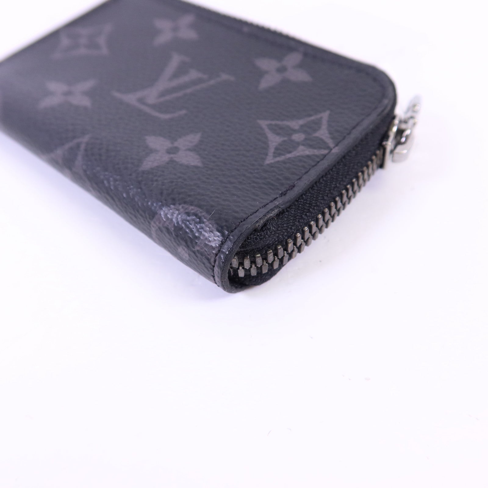 LOUIS VUITTON Monogram Eclipse Porte Monnaie Jour銀扣零錢包