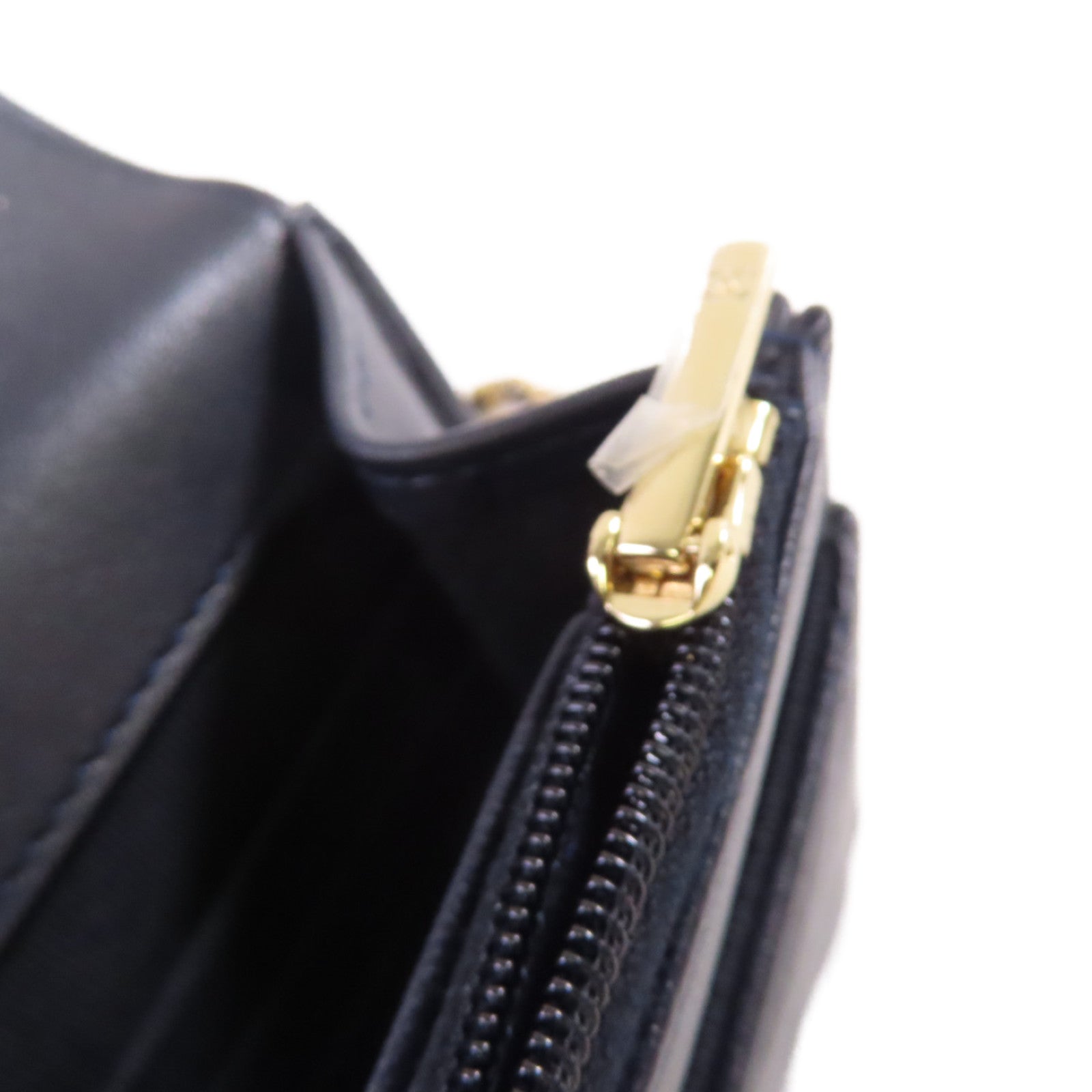 CHANEL 菱格羊皮皮革WOC Wallet On Chain Shoulder Bag金扣鏈帶肩背袋深藍色