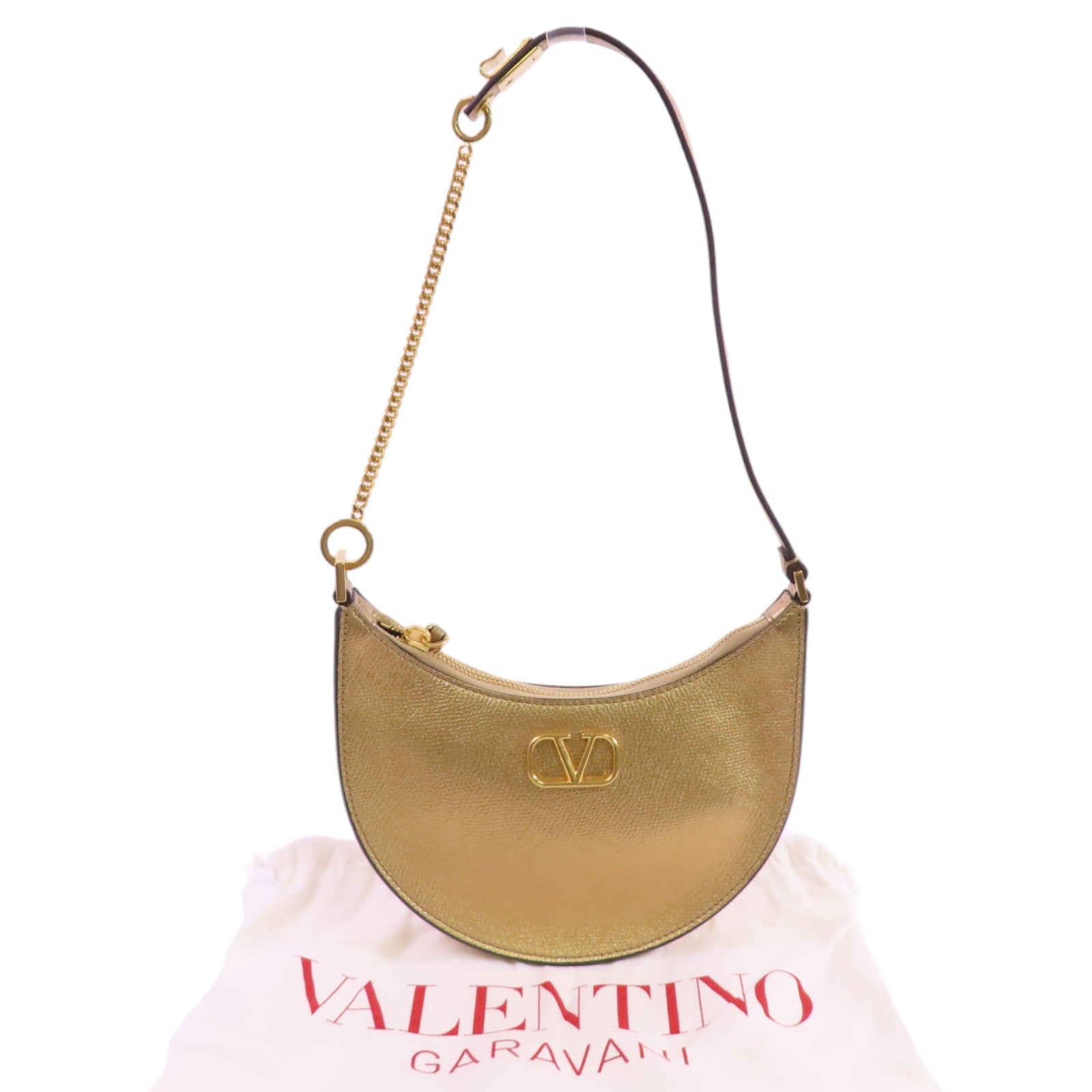 Valentino 牛皮皮革Shoulder Bag金扣肩背袋