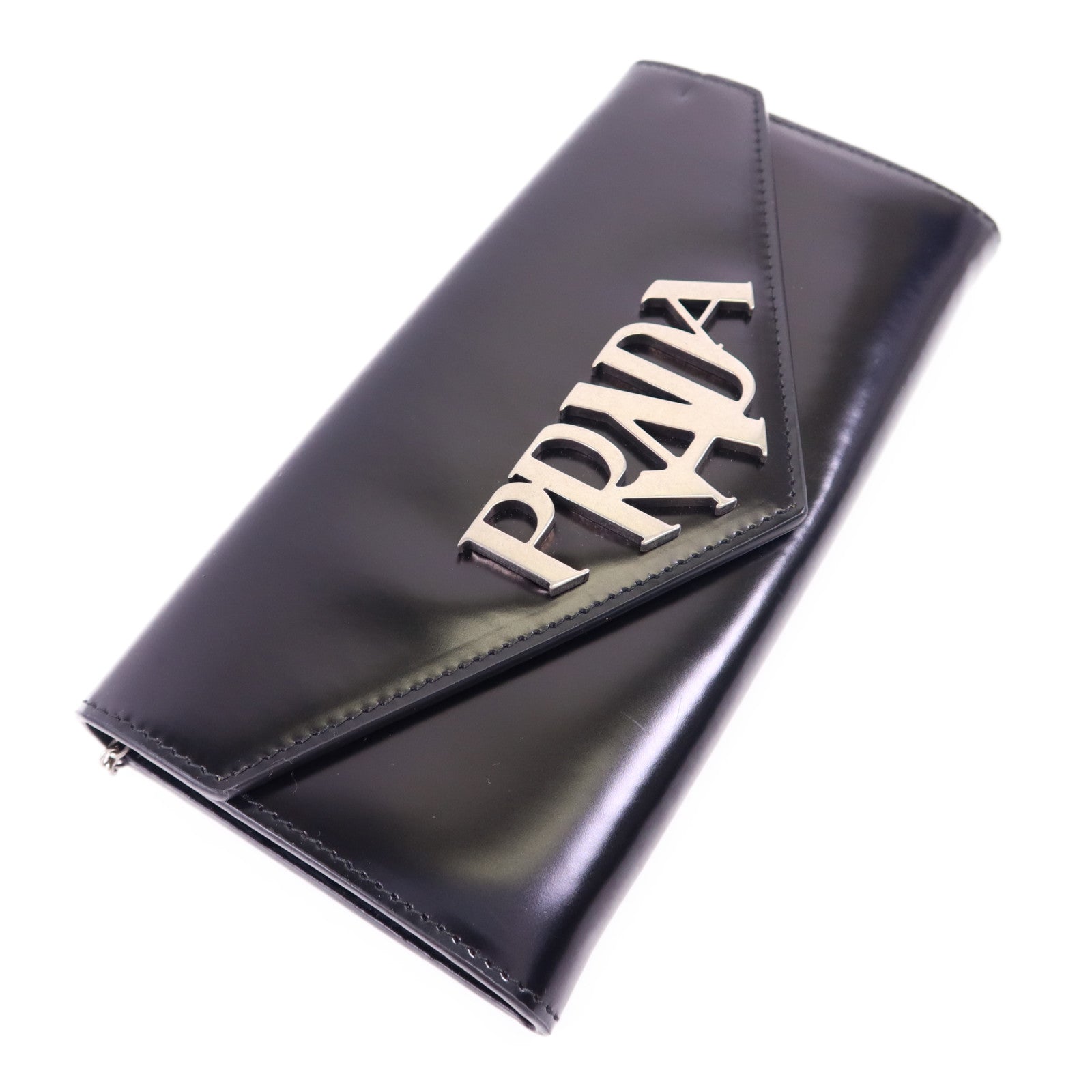 PRADA 牛皮皮革Spazzolato Long Wallet銀扣長錢包1MN037