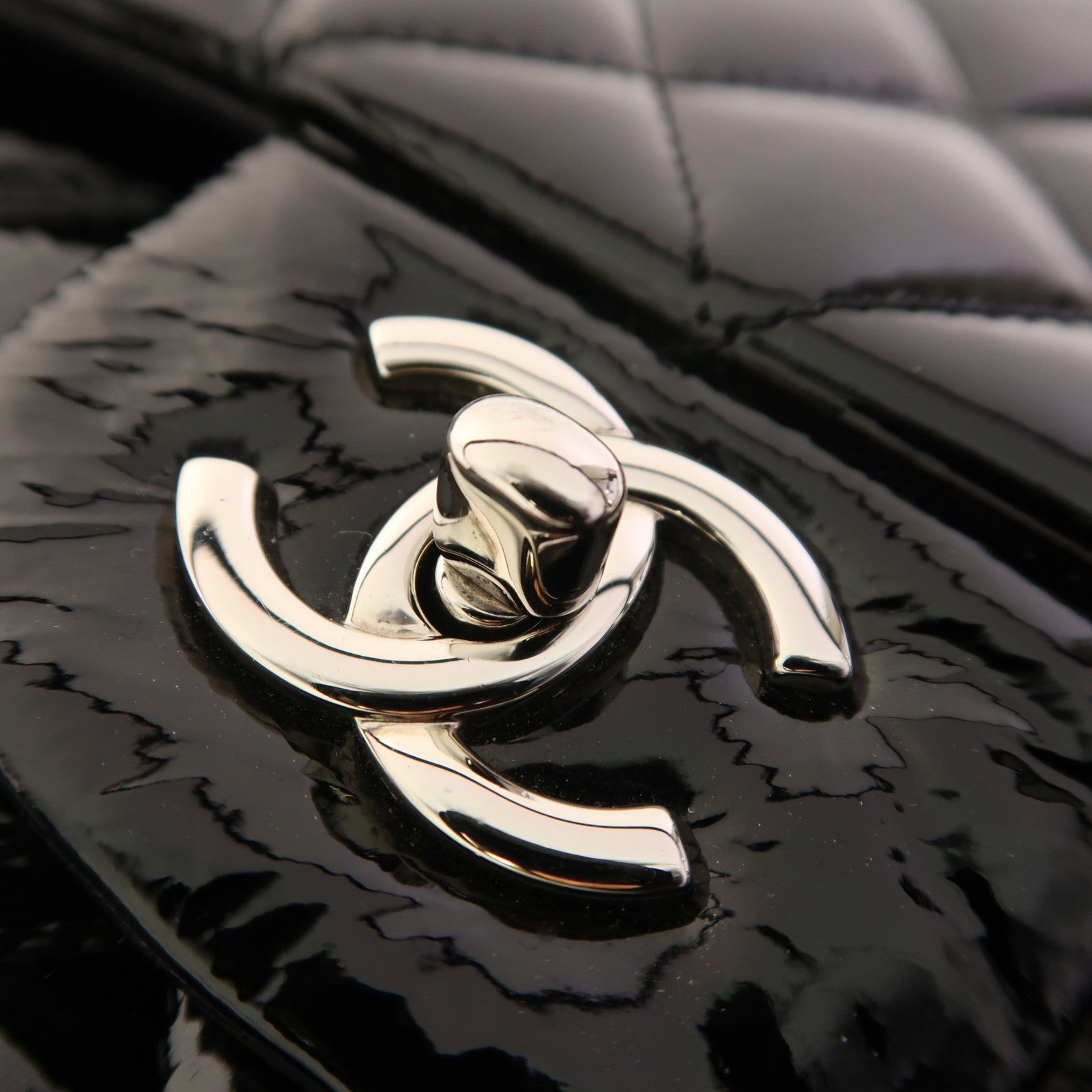 CHANEL Large Classic銀扣鏈帶肩背袋