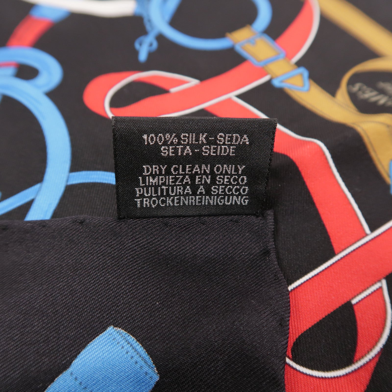 HERMES Scarf 40x40 Silk Black