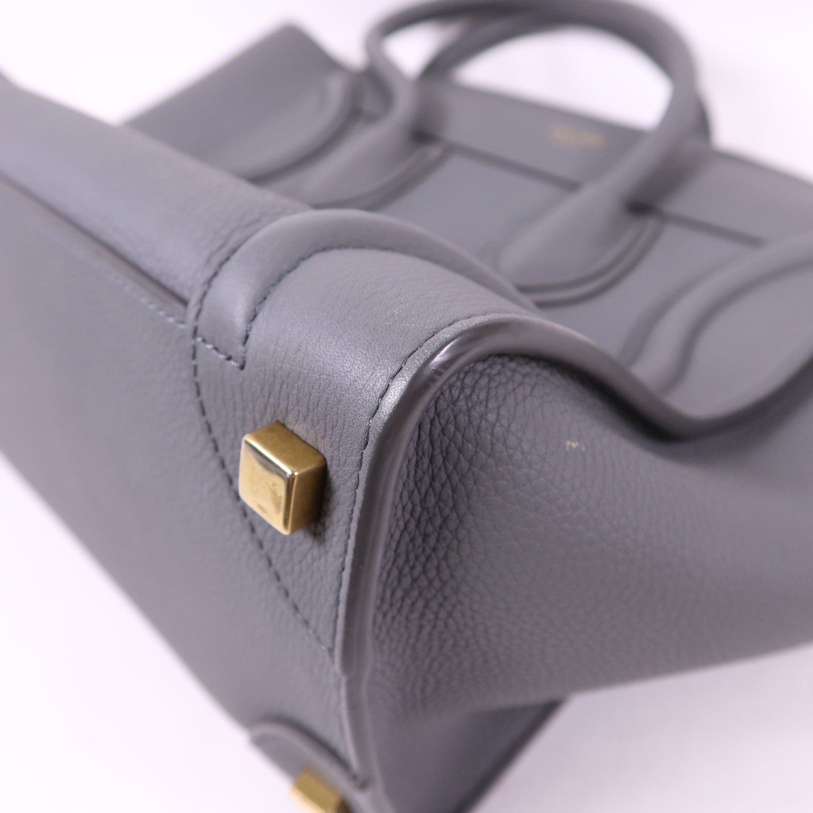CELINE 牛皮皮革Micro Luggage金扣手挽袋