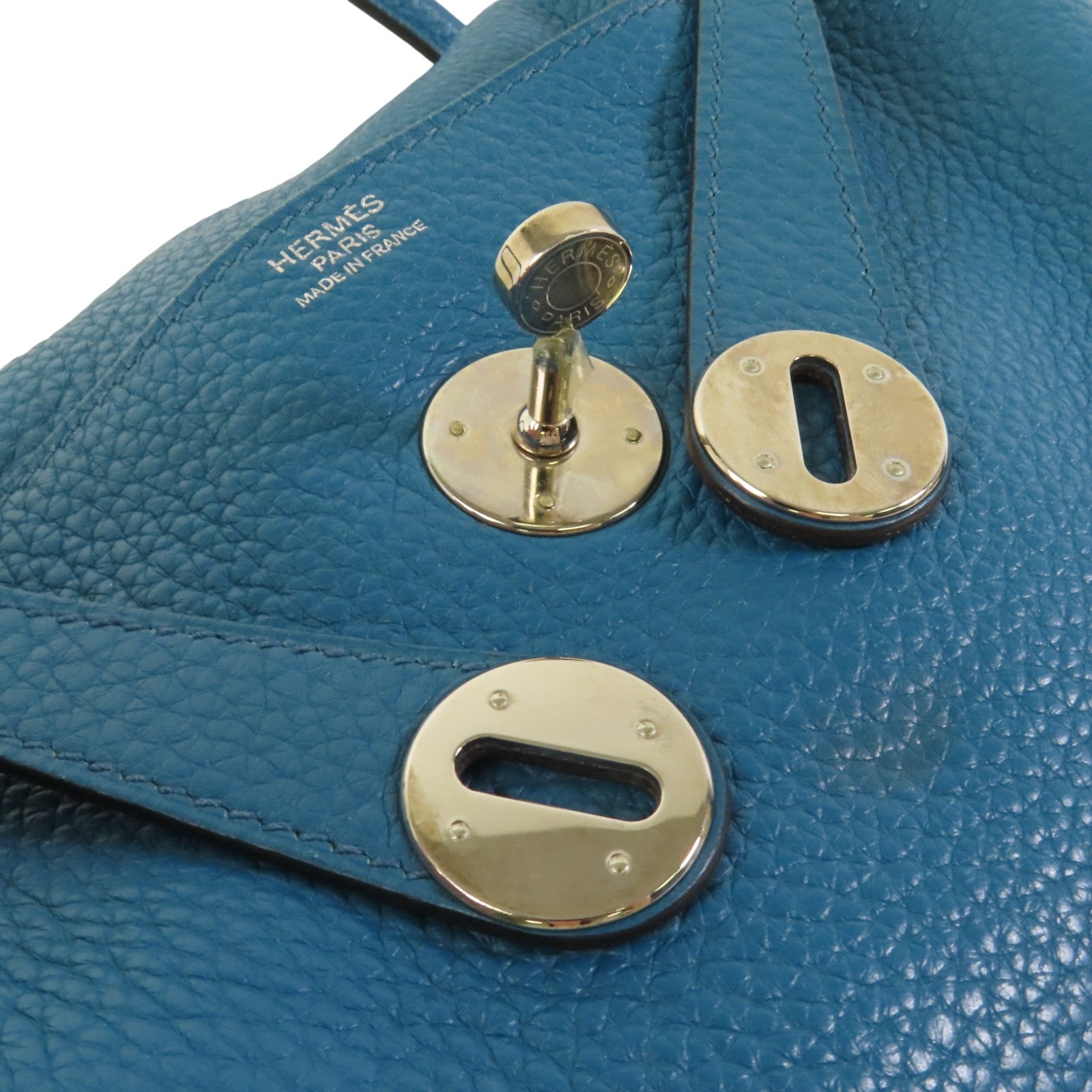 HERMES Clemence皮革Lindy 30銀扣肩背袋