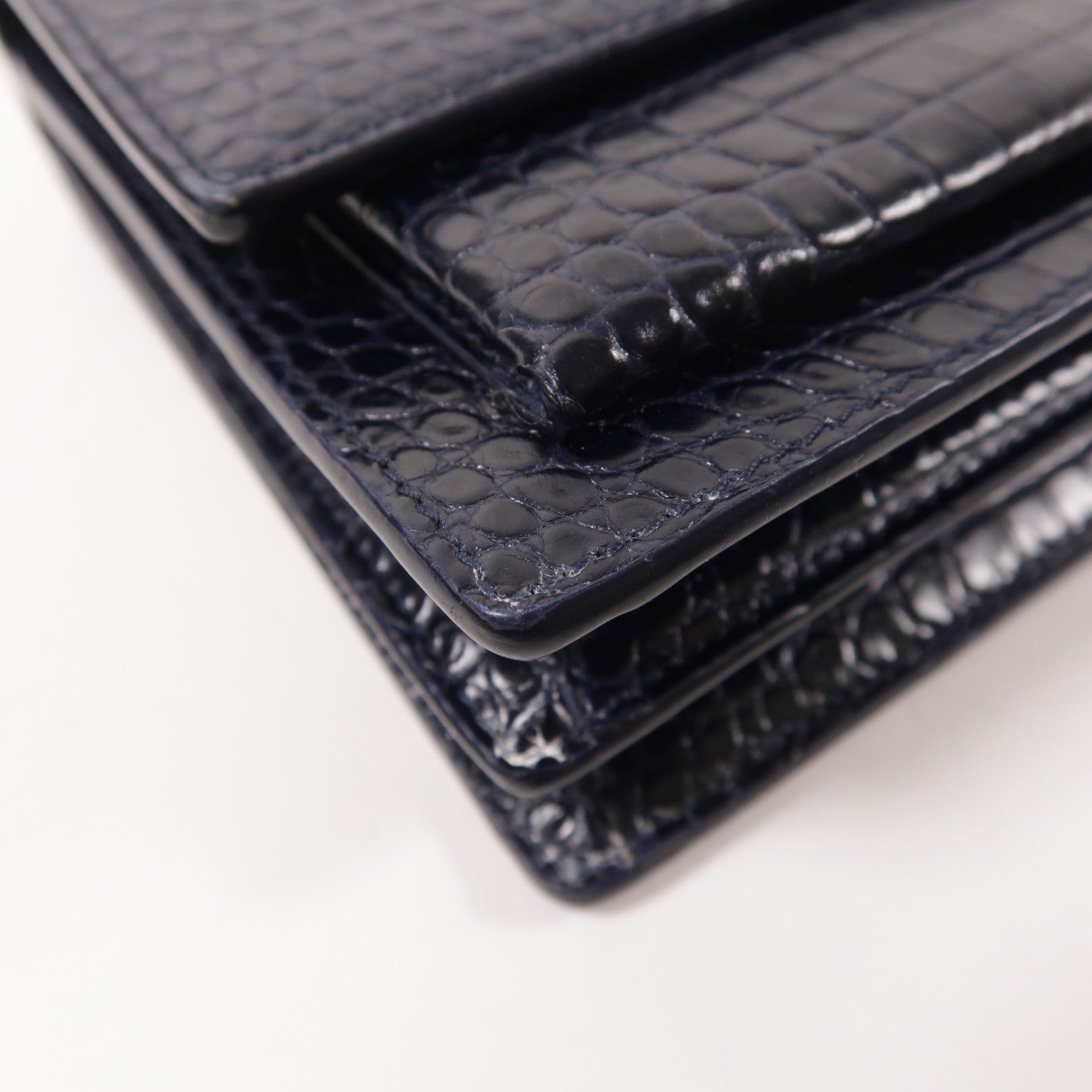 SAINT LAURENT 牛皮皮革Sunset Medium銀扣鏈帶肩背袋