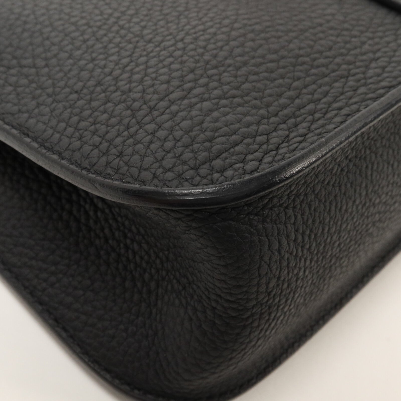 HERMES Clemence皮革Halzan 25手挽肩背兩用袋Noir