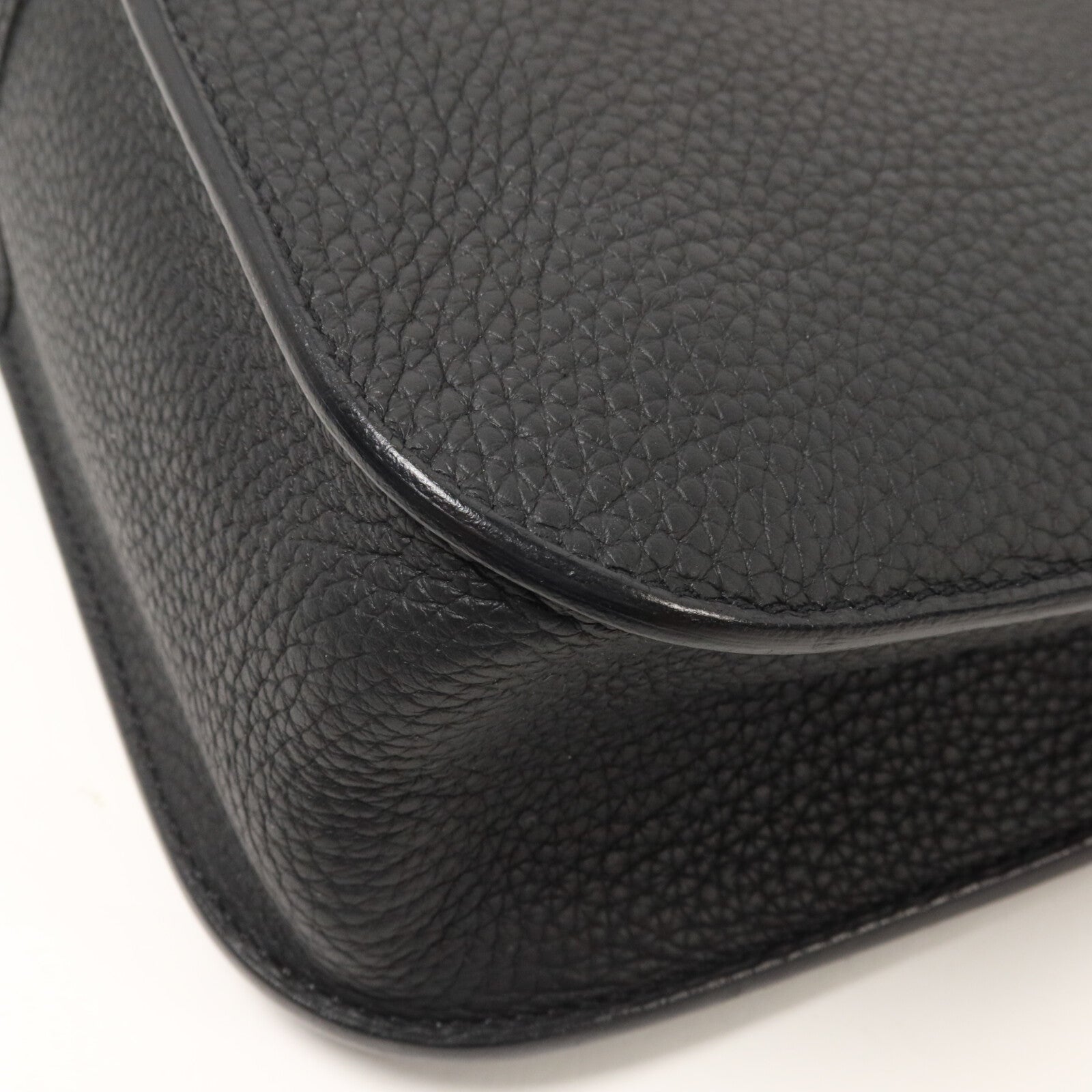 HERMES Clemence皮革Halzan 25手挽肩背兩用袋Noir