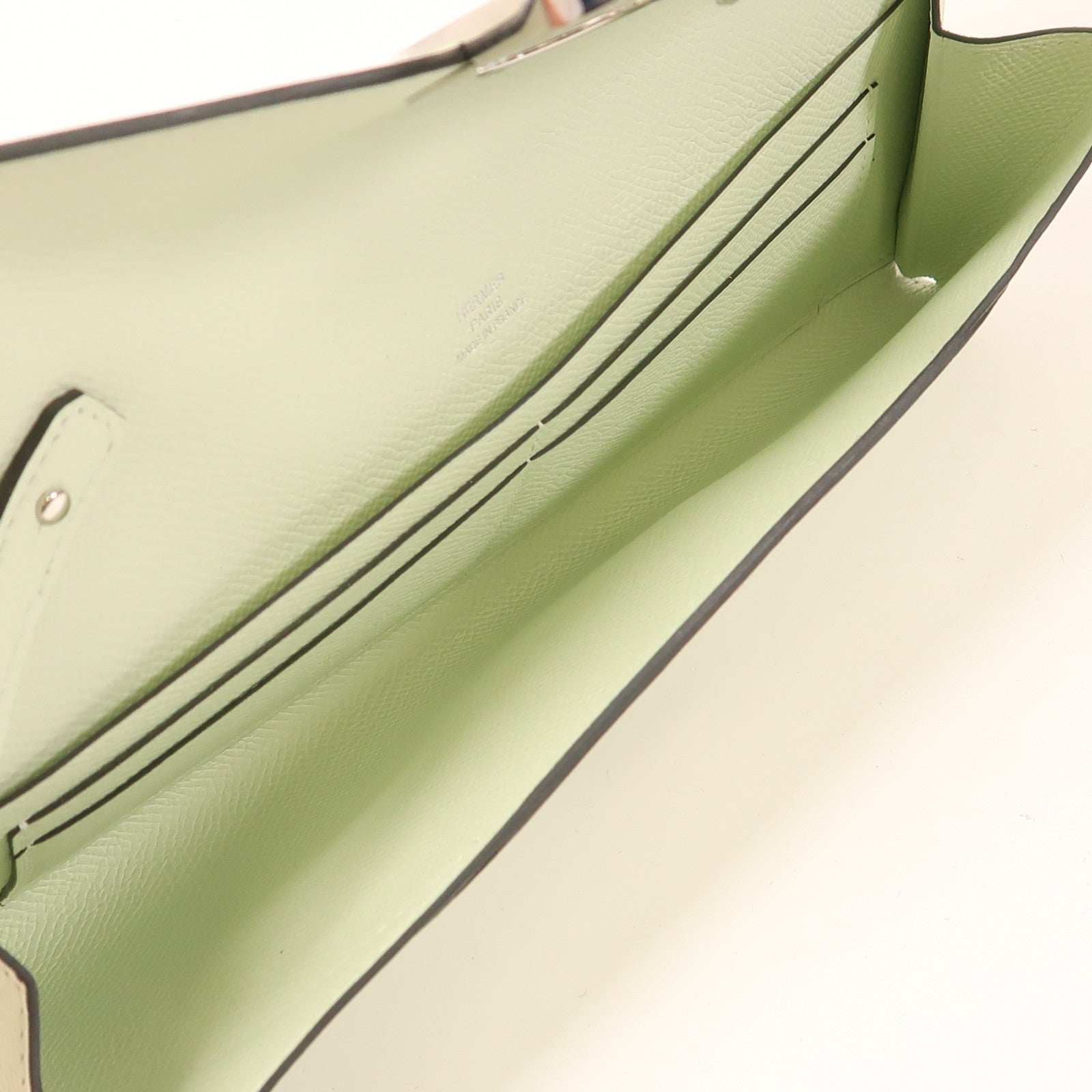 HERMES Epsom皮革Maillon To Go銀扣肩背袋Vert Fizz
