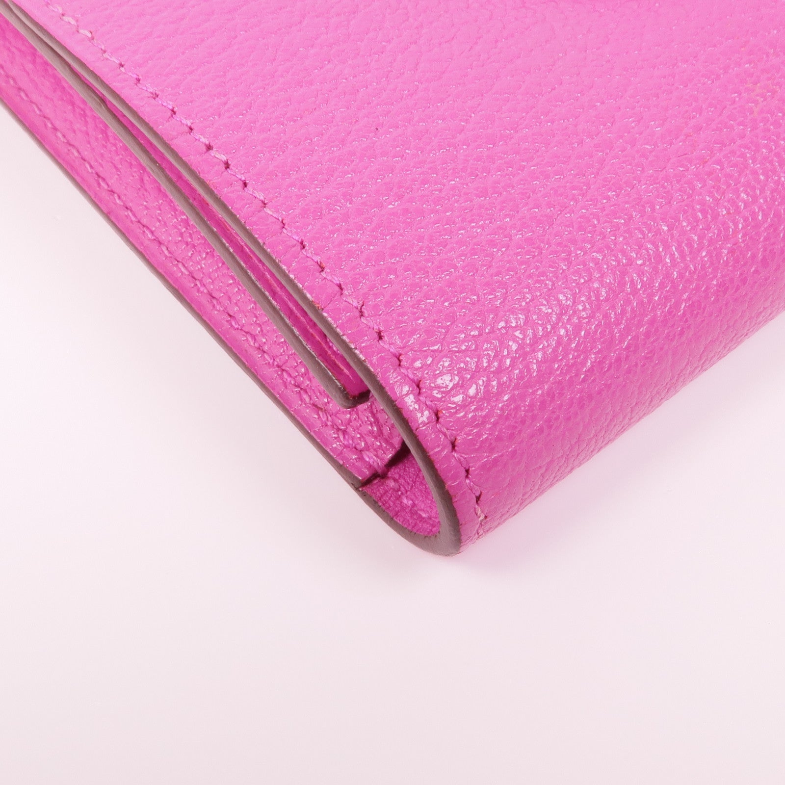 HERMES Chevre皮革Nevelle Petite Marco銀扣錢包