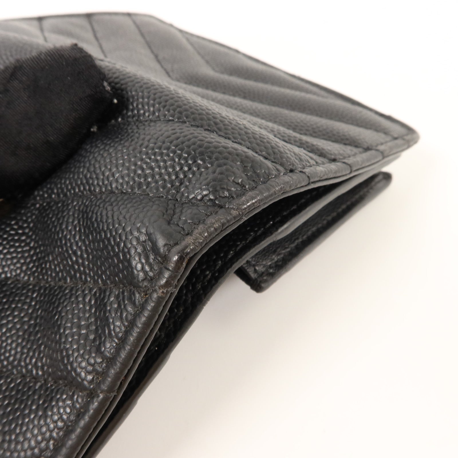 YVES SAINT LAURENT 牛皮皮革Bifold Wallet銀扣錢包