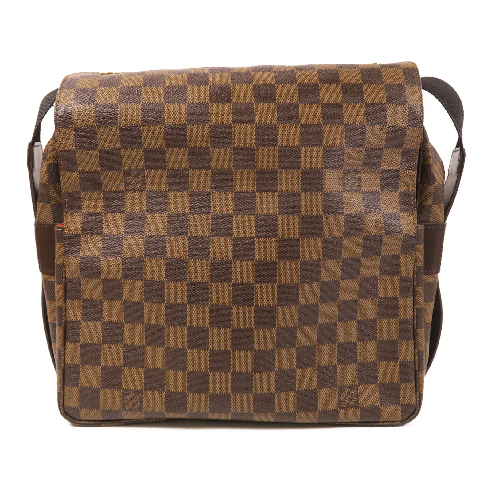 LOUIS VUITTON Damier Naviglio金扣肩背袋棕色