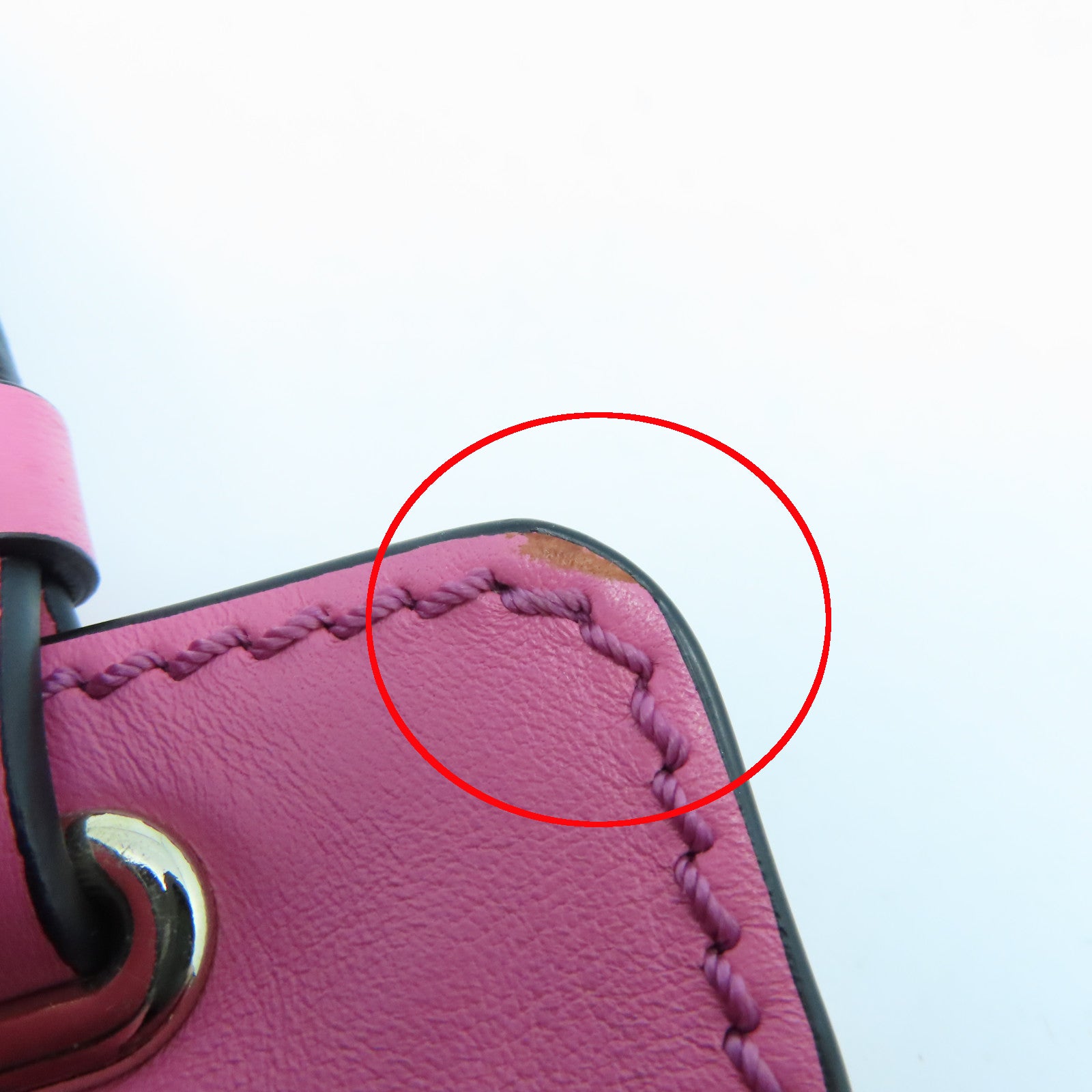 Valentino Leather Rockstud Mini Gold Buckle Handle Shoulder Bag Pink