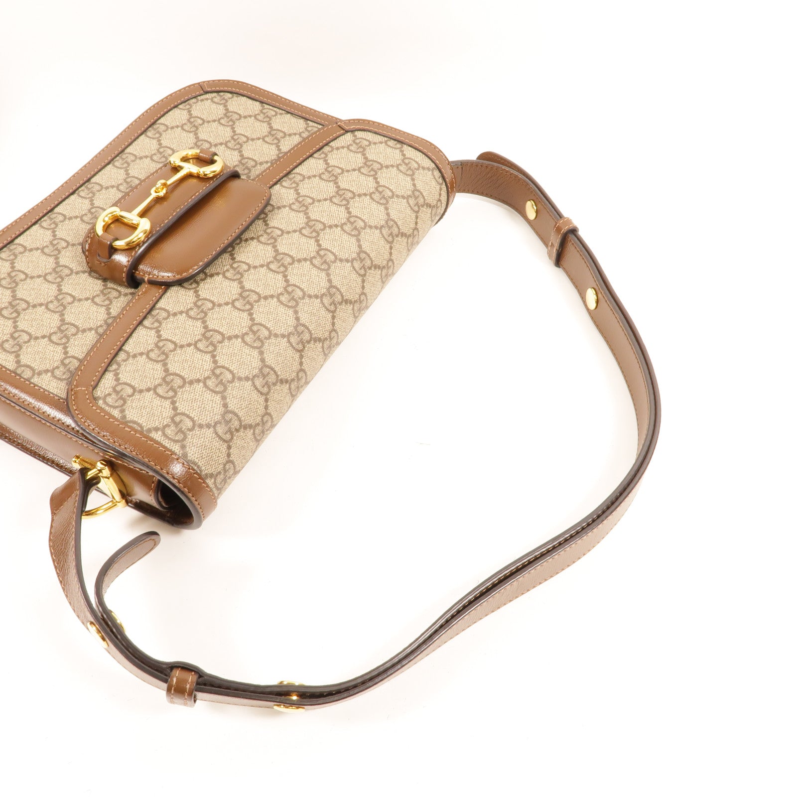 GUCCI 塗層帆布Horsebit 1955 Medium肩背袋