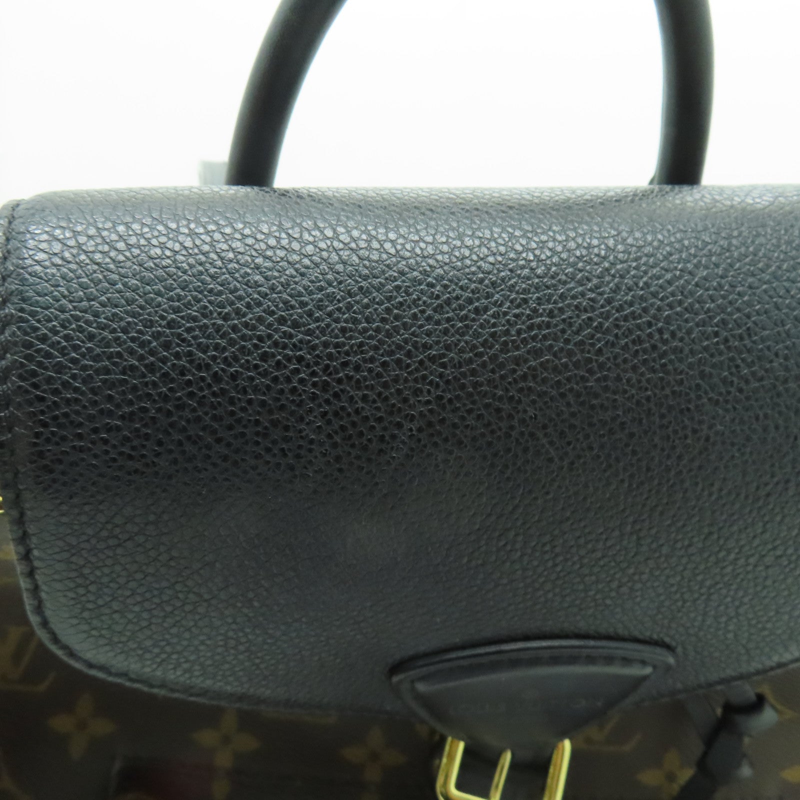 LOUIS VUITTON Monogram Montsouris PM金扣背包啡色/黑色