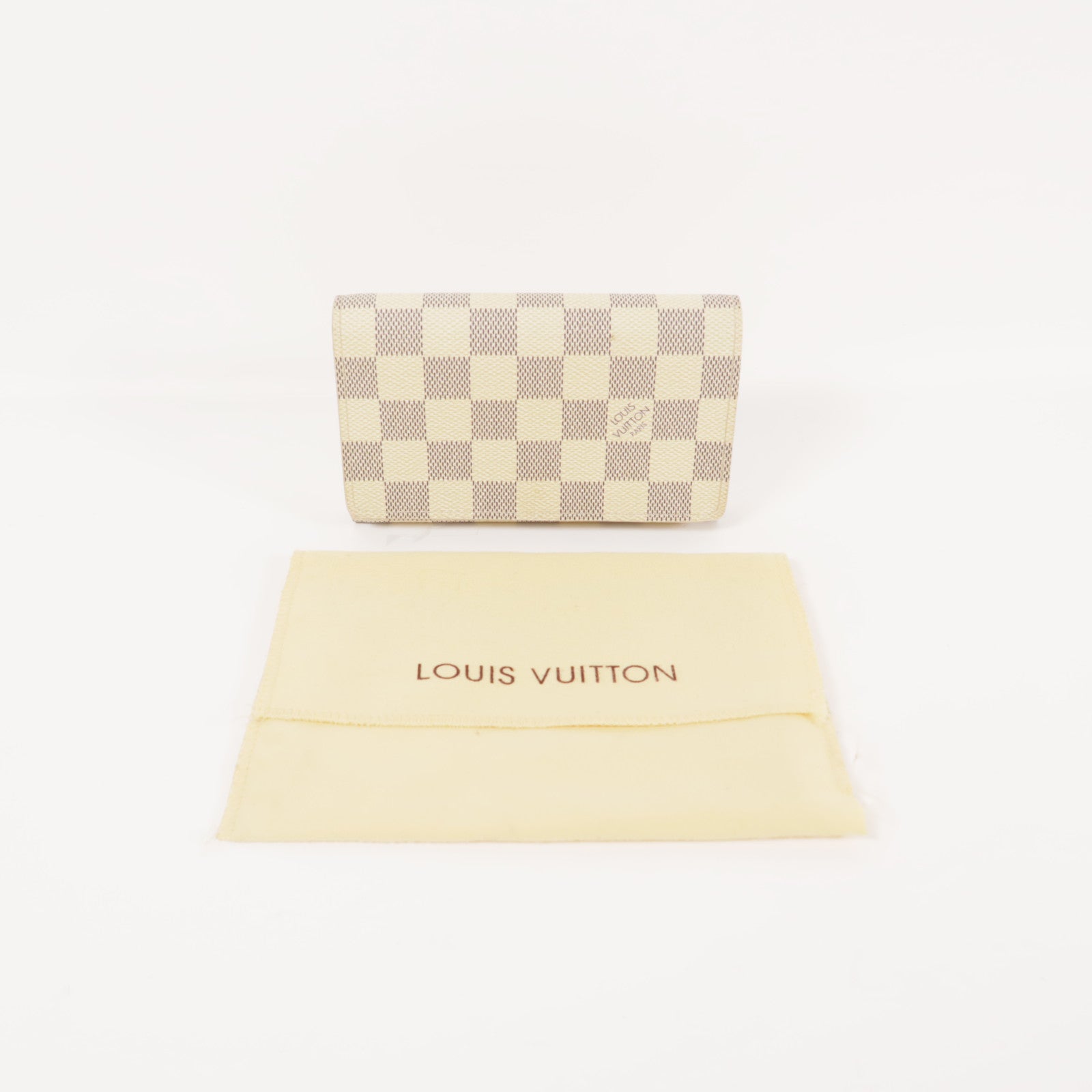LOUIS VUITTON Damier Azur Portefeuille Tresor金扣錢包