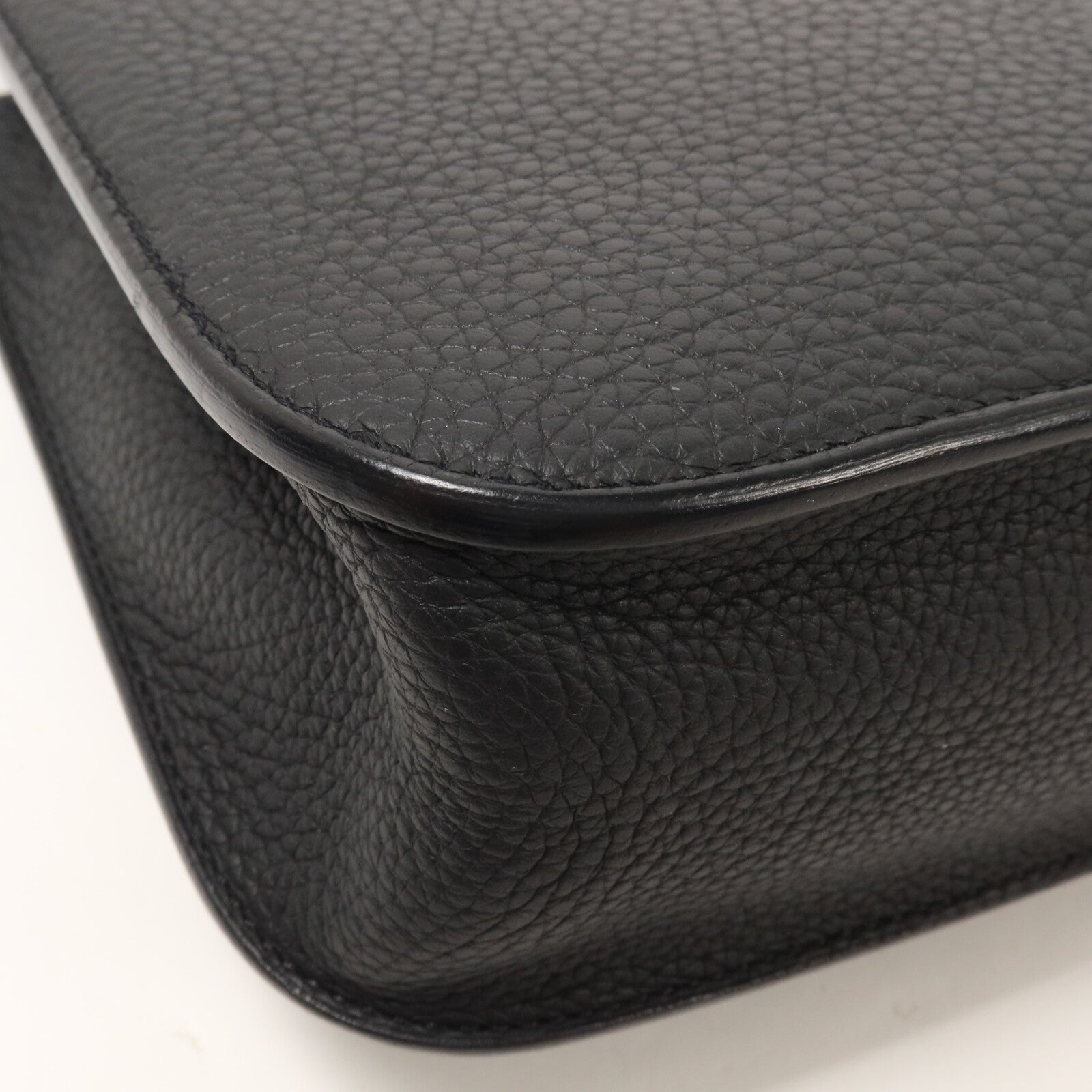 HERMES Clemence皮革Halzan 25手挽肩背兩用袋Noir
