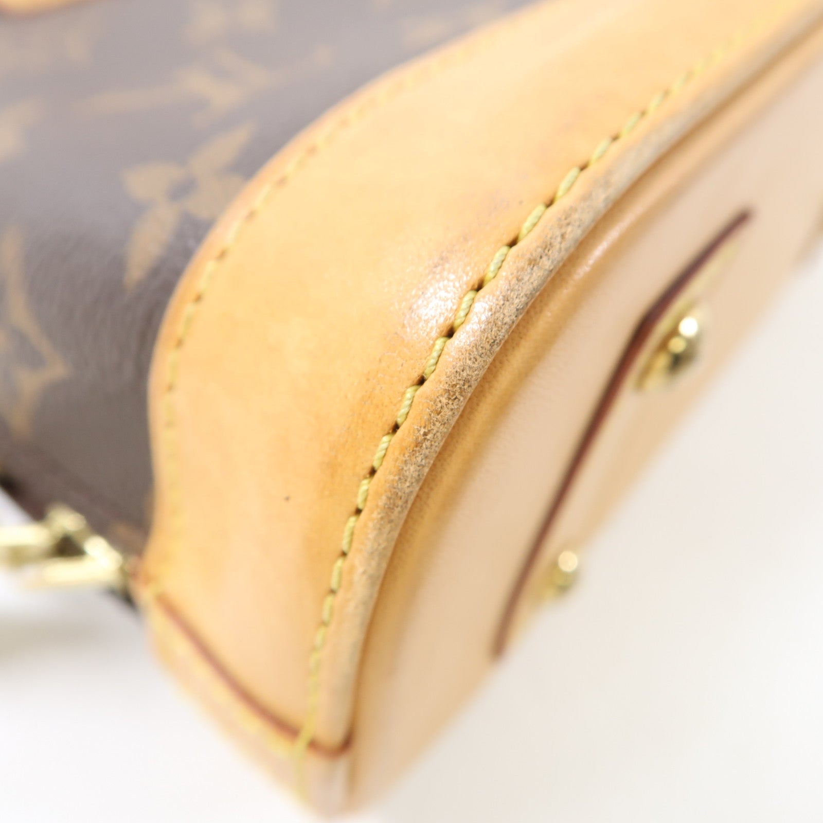 LOUIS VUITTON Monogram Alma BB金扣手挽肩背兩用袋棕色