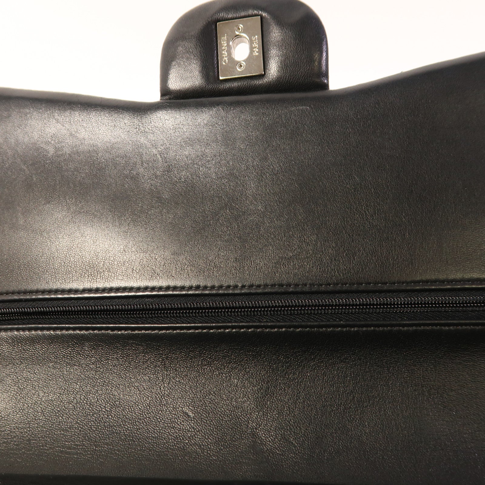 CHANEL Large Classic銀扣鏈帶肩背袋