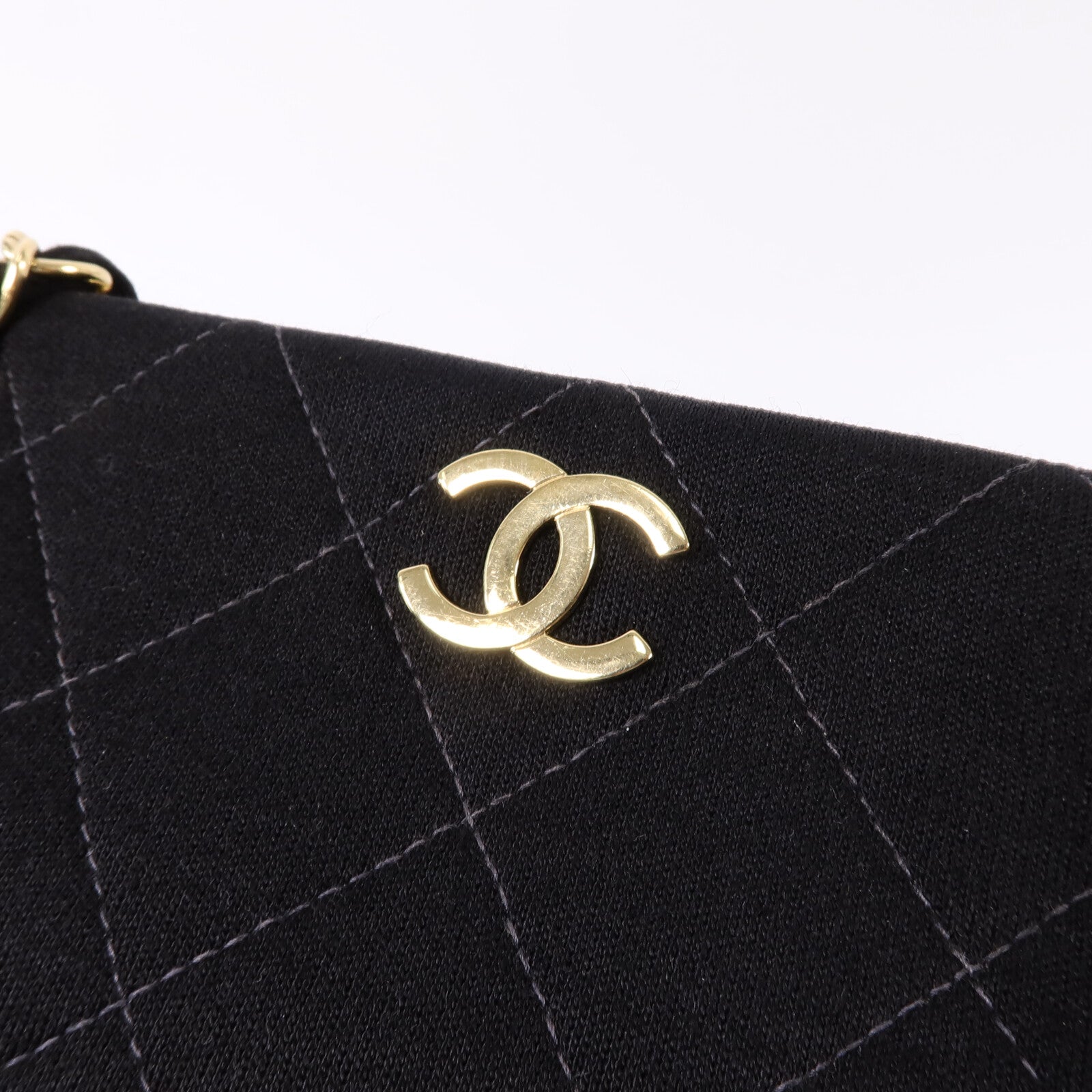 CHANEL 棉布Vintage Shoulder Bag鏈帶手挽肩背兩用袋